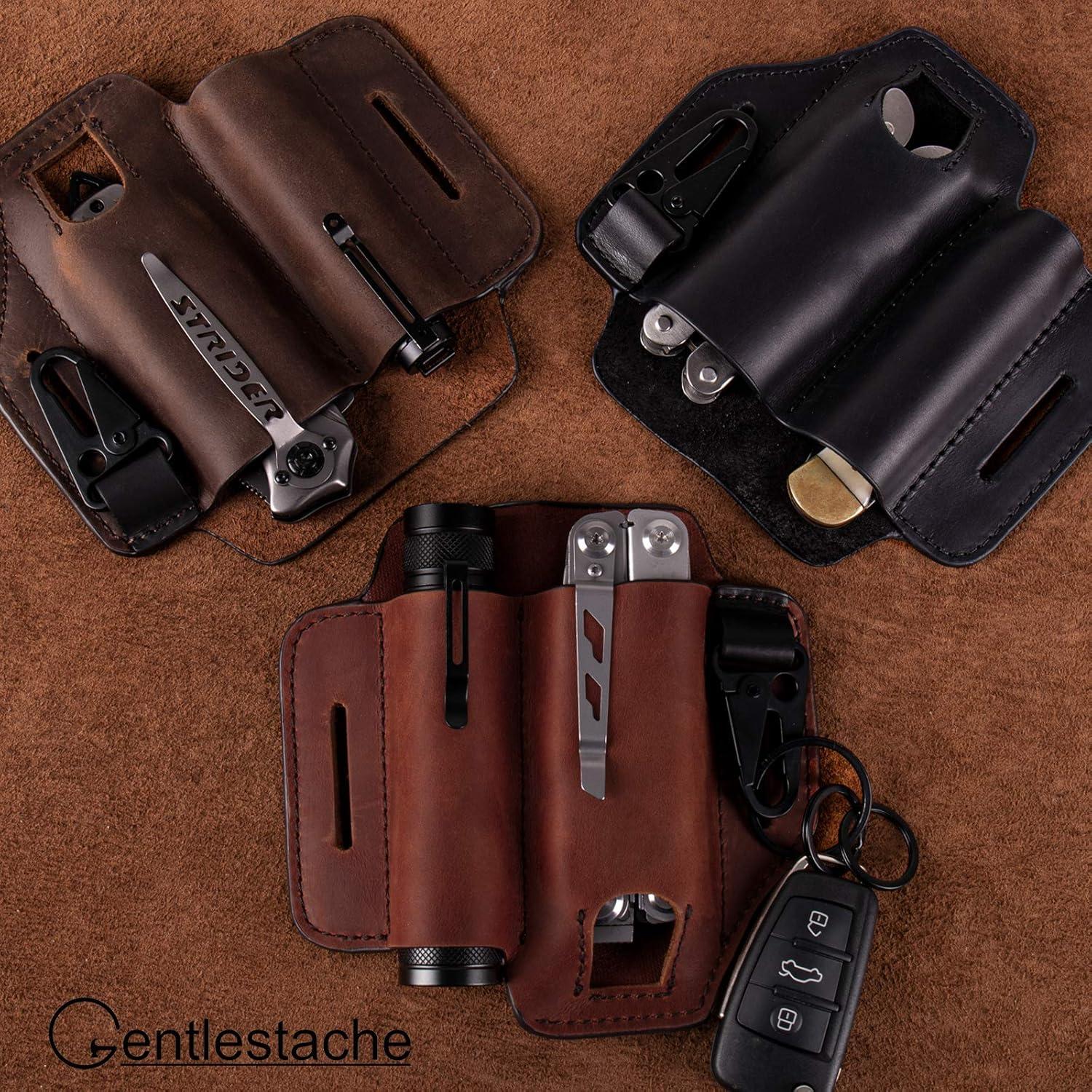Funda de Cuero Gentlestache para Multiherramienta EDC Marrón