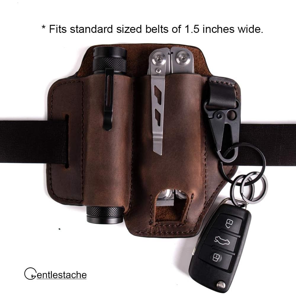 Funda de Cuero Gentlestache para Multiherramienta EDC Marrón