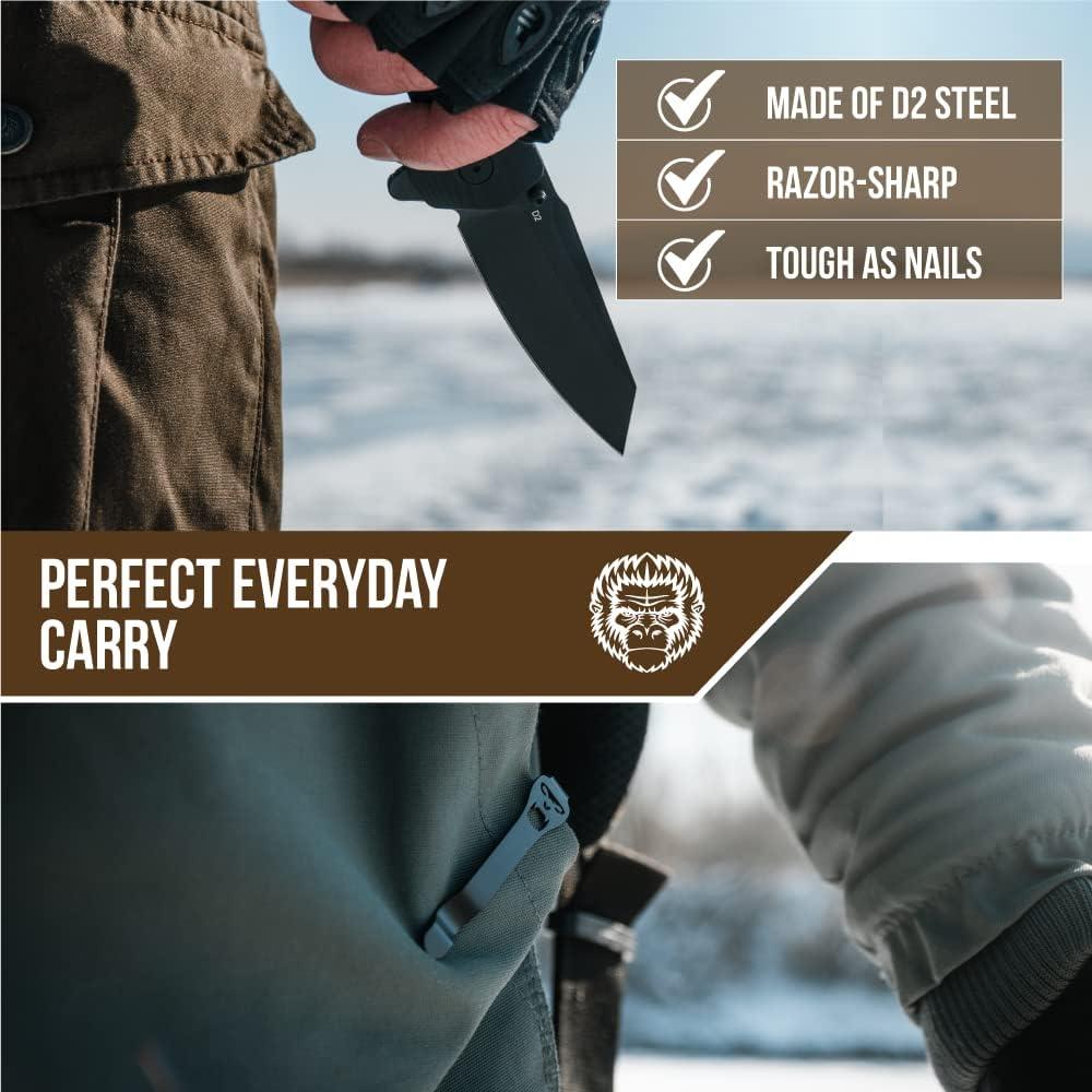 Cuchillo de bolsillo Holtzman's Gorilla Survival G10 D2 21.6 cm