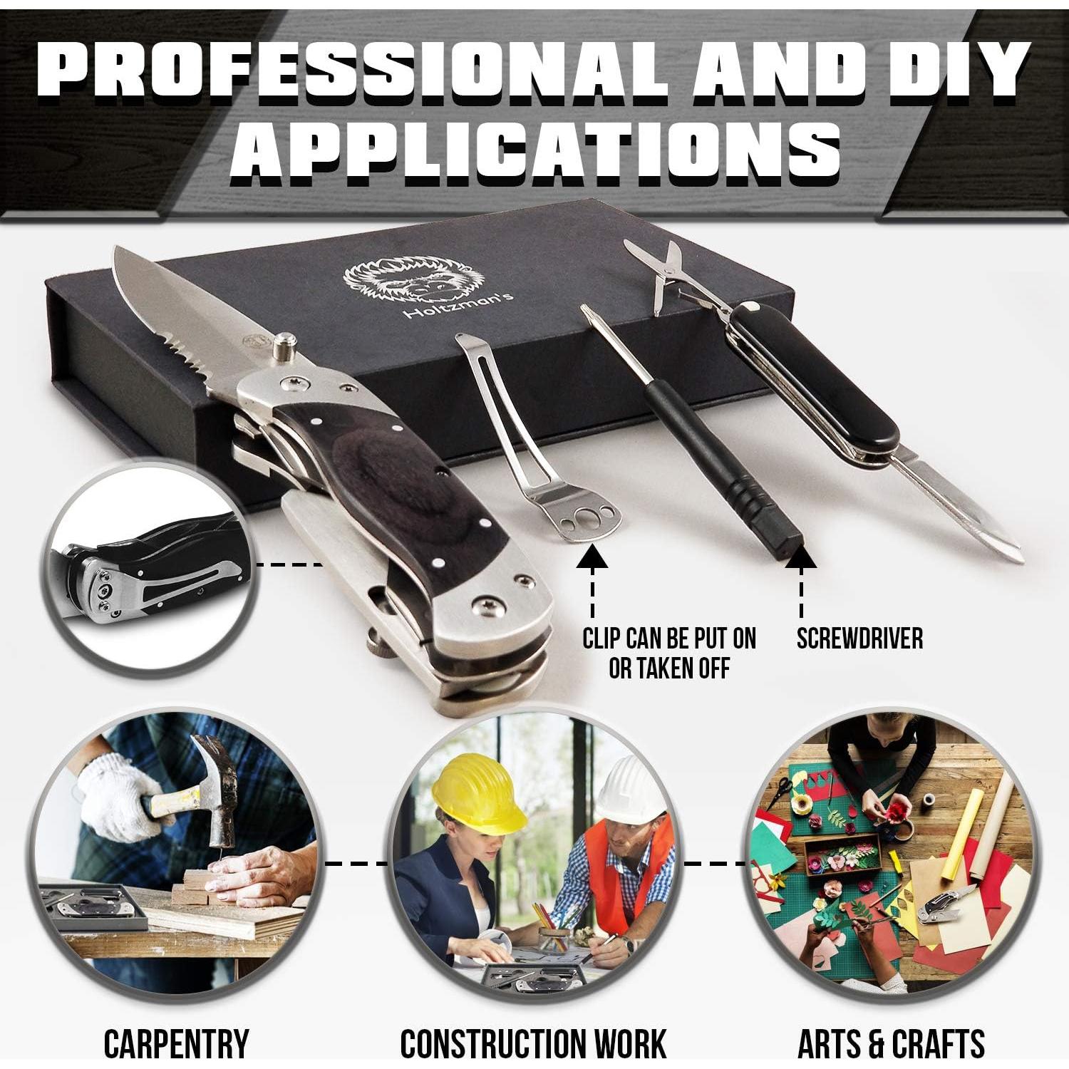 Cuchillo Utilitario Plegable Holtzman's Gorilla 2-en-1 Negro