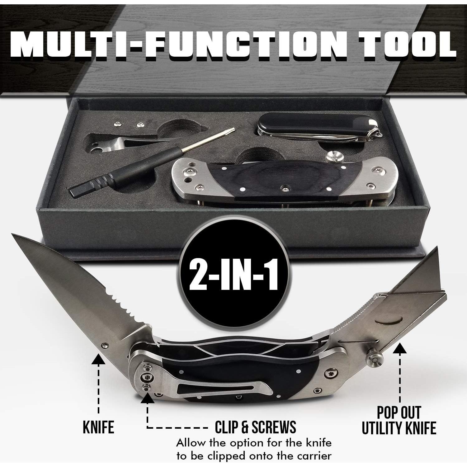 Cuchillo Utilitario Plegable Holtzman's Gorilla 2-en-1 Negro