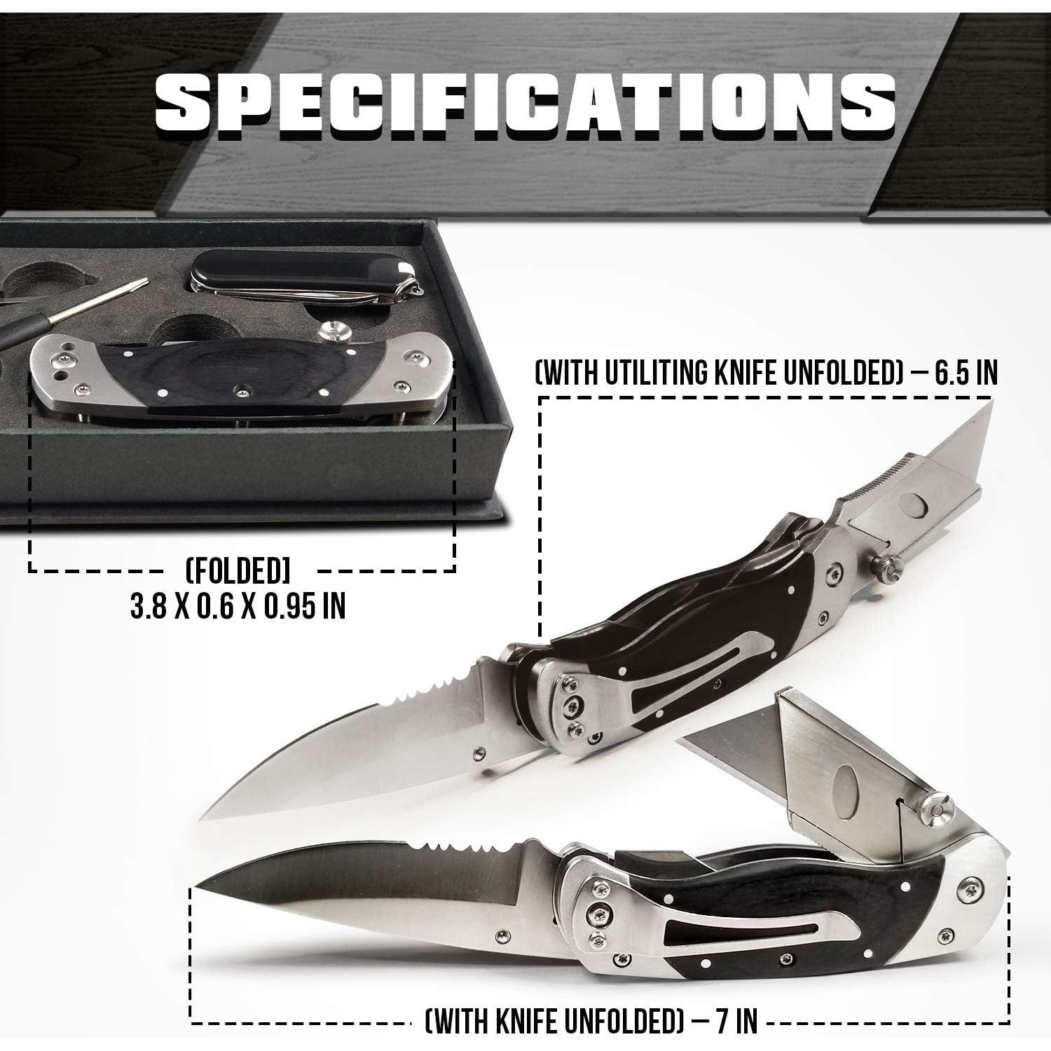 Cuchillo Utilitario Plegable Holtzman's Gorilla 2-en-1 Negro