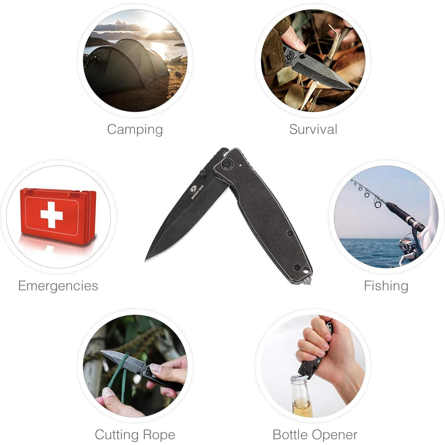 Cuchillo Plegable Mossy Oak MO18019A Acero Inoxidable 17.78 cm