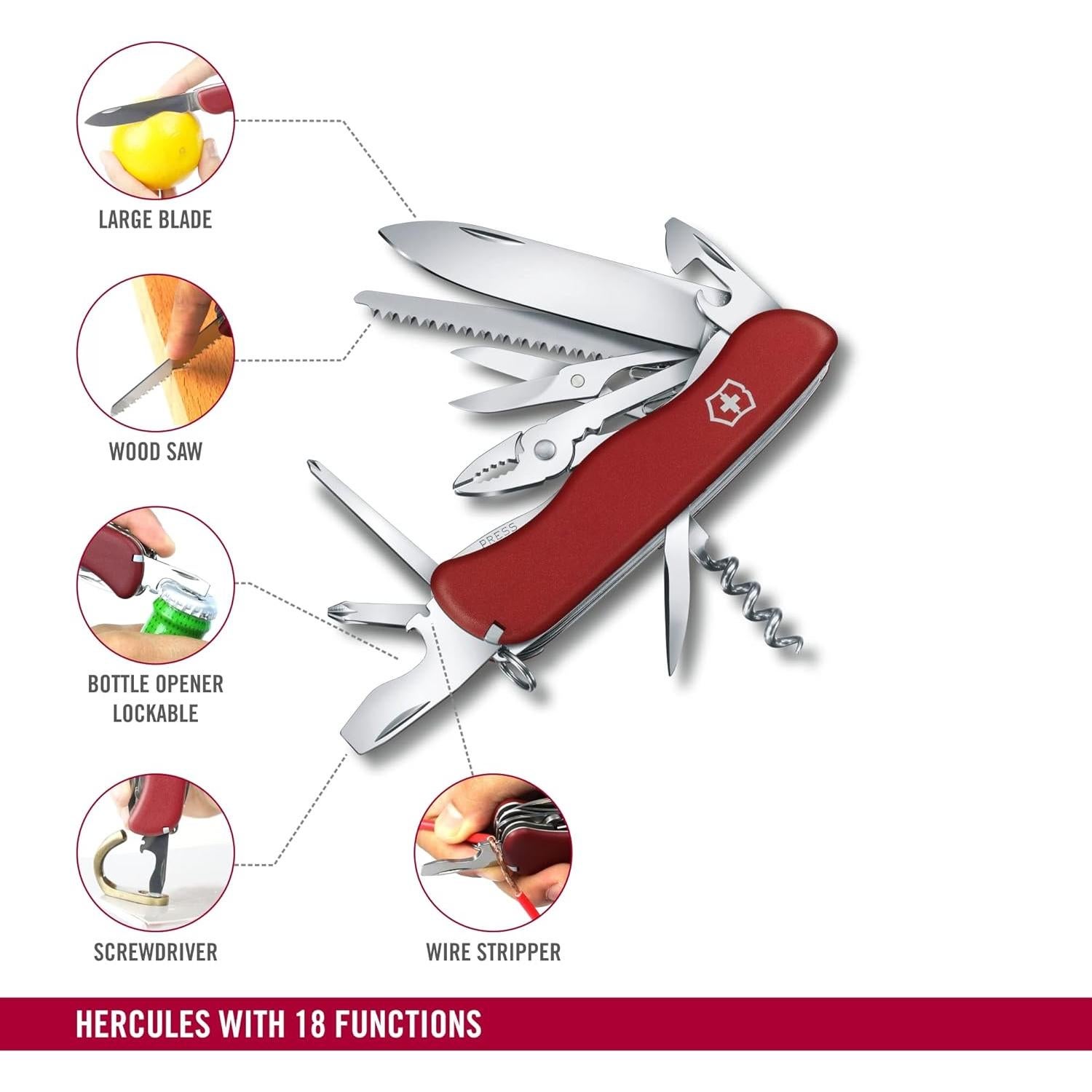 Cuchillo Suizo Victorinox Héroes 18 Funciones Rojo