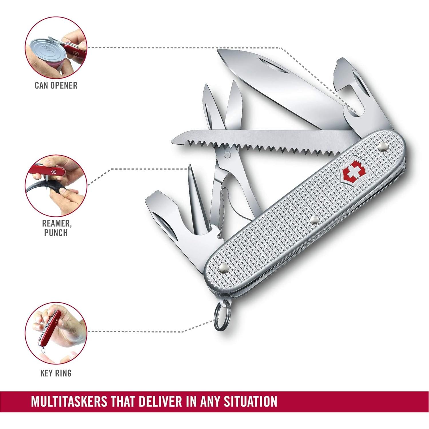 Cuchillo Suizo Victorinox Farmer X Alox 10 Funciones Acero Inoxidable