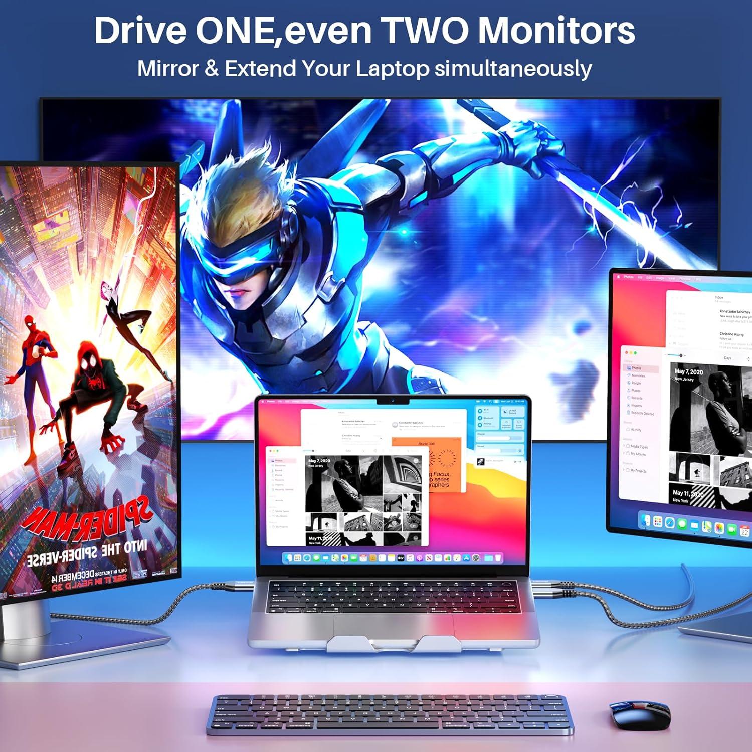 Paquete 2 Cables DisplayPort a Mini HDMI 1.52m LDLrui 4K