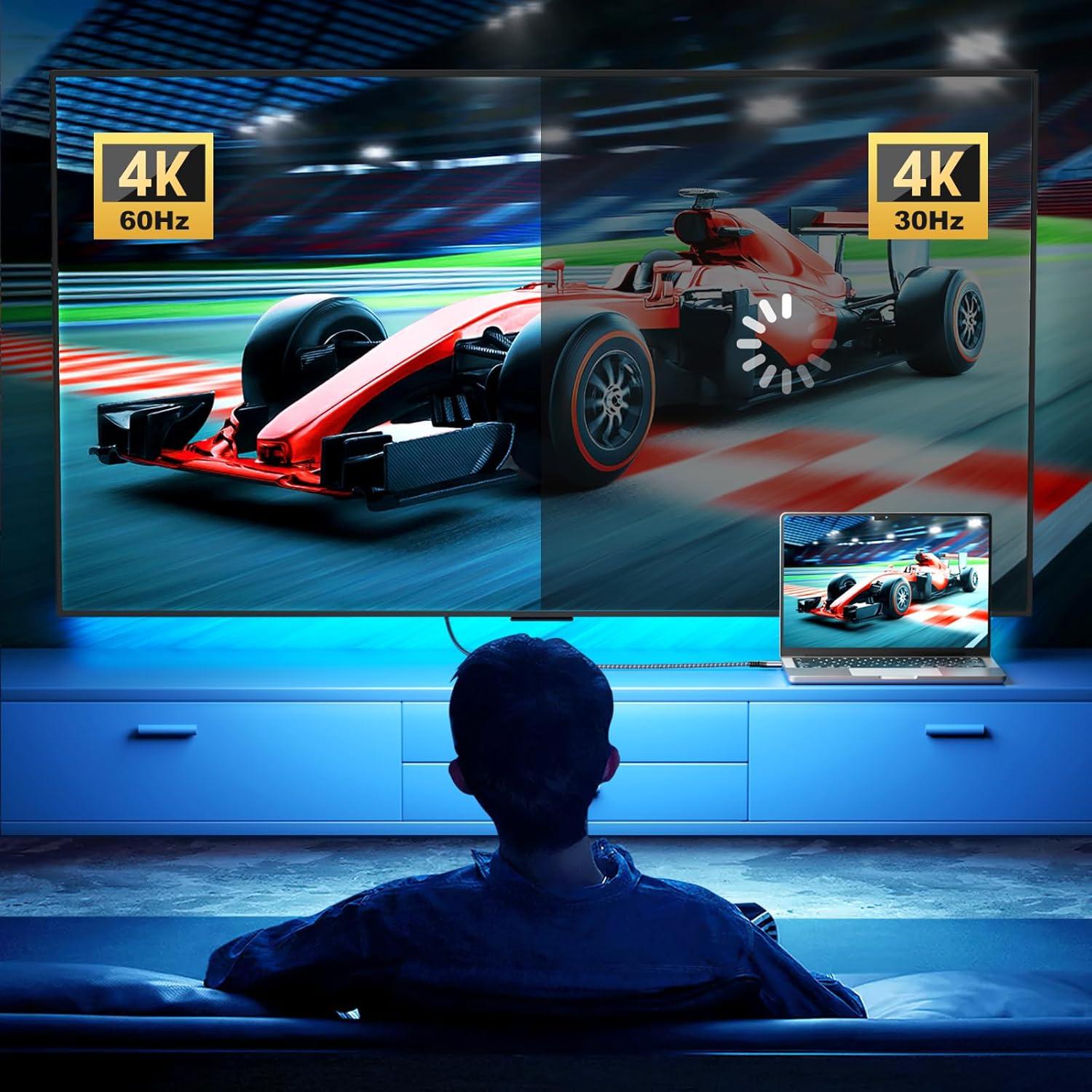 Paquete 2 Cables DisplayPort a Mini HDMI 1.52m LDLrui 4K