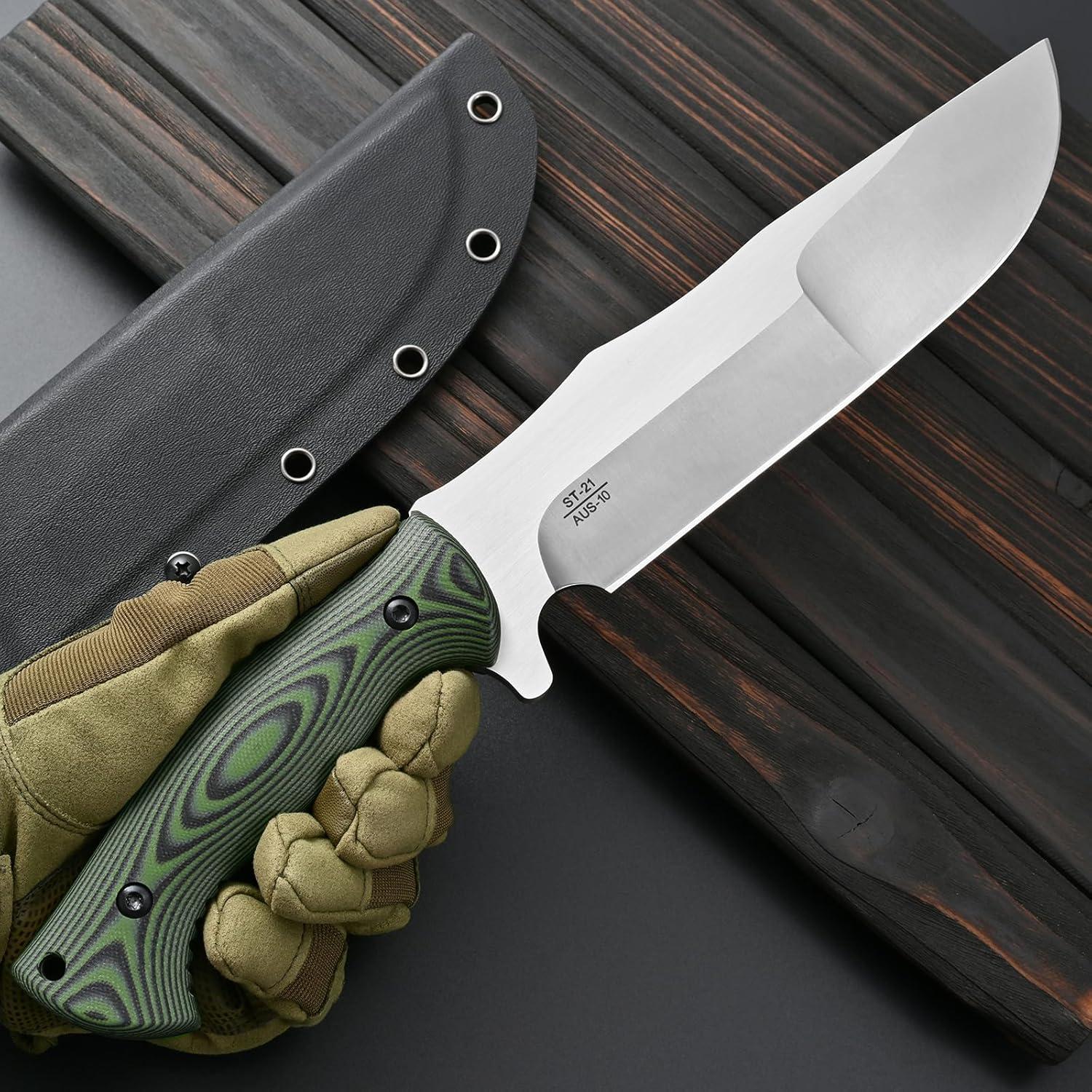 Cuchillo Fijo Sitivien ST21 Acero AUS-10 8mm Mango G10