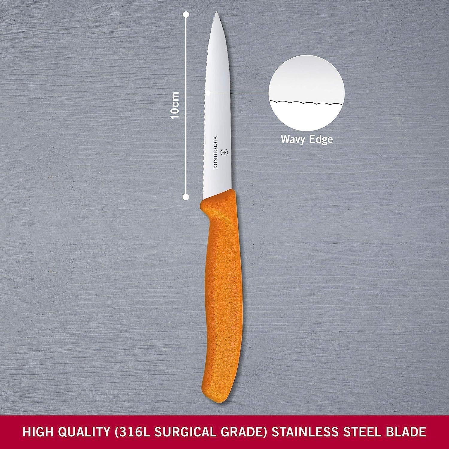 Cuchillo de Pelar Victorinox Swiss Classic 10cm Hoja Serrada Naranja