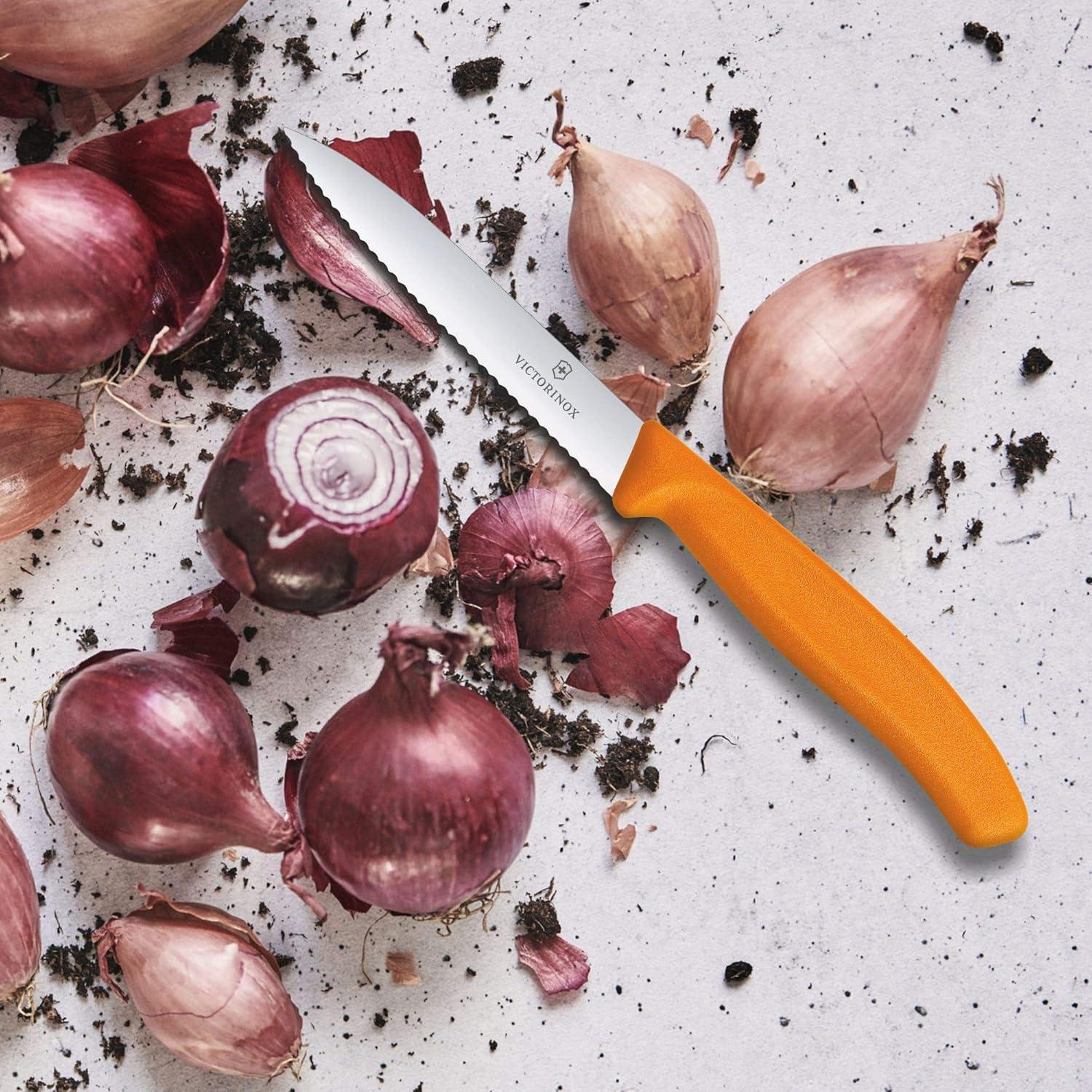 Cuchillo de Pelar Victorinox Swiss Classic 10cm Hoja Serrada Naranja