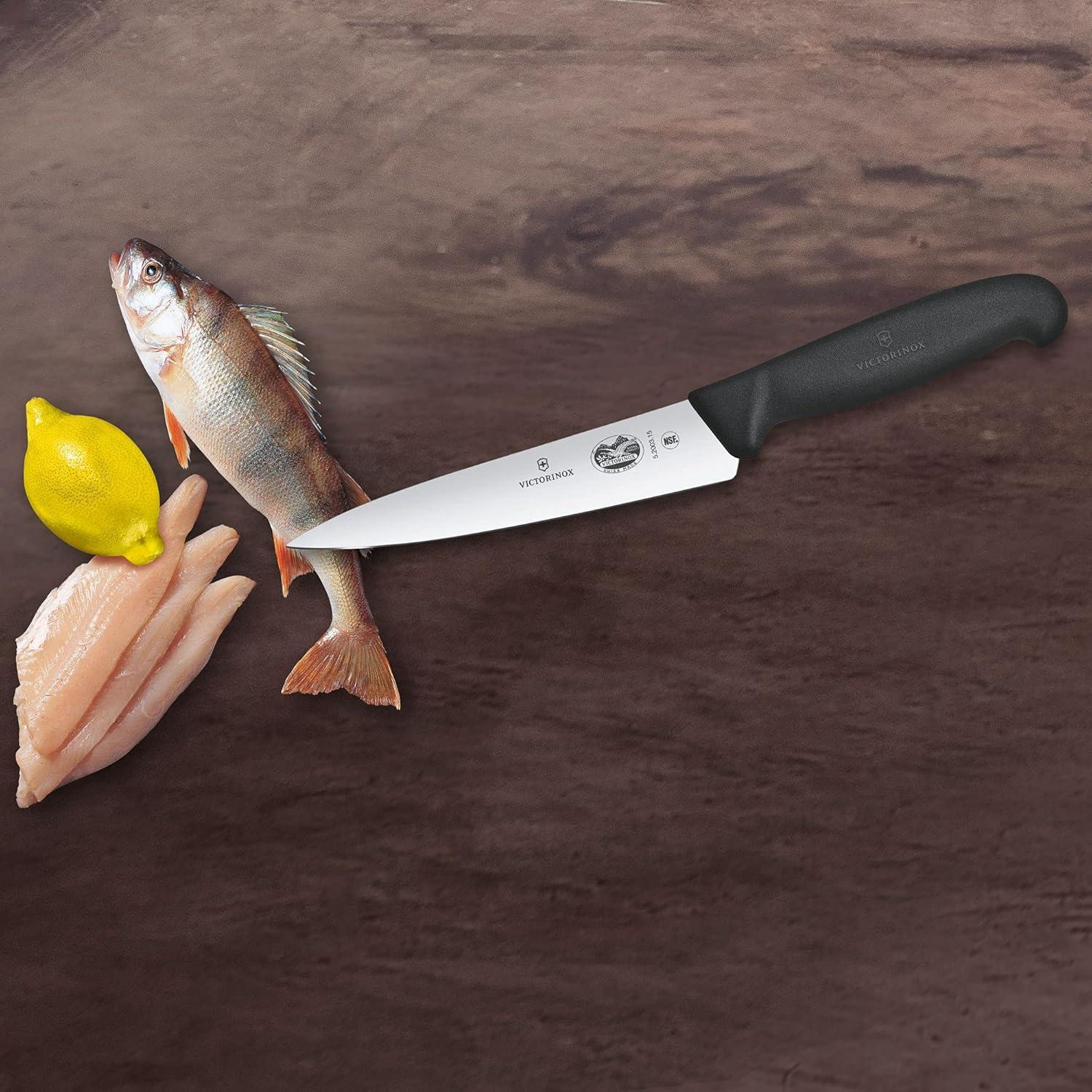 Cuchillo de Chef Victorinox 15 cm Fibrox Negro Afilado