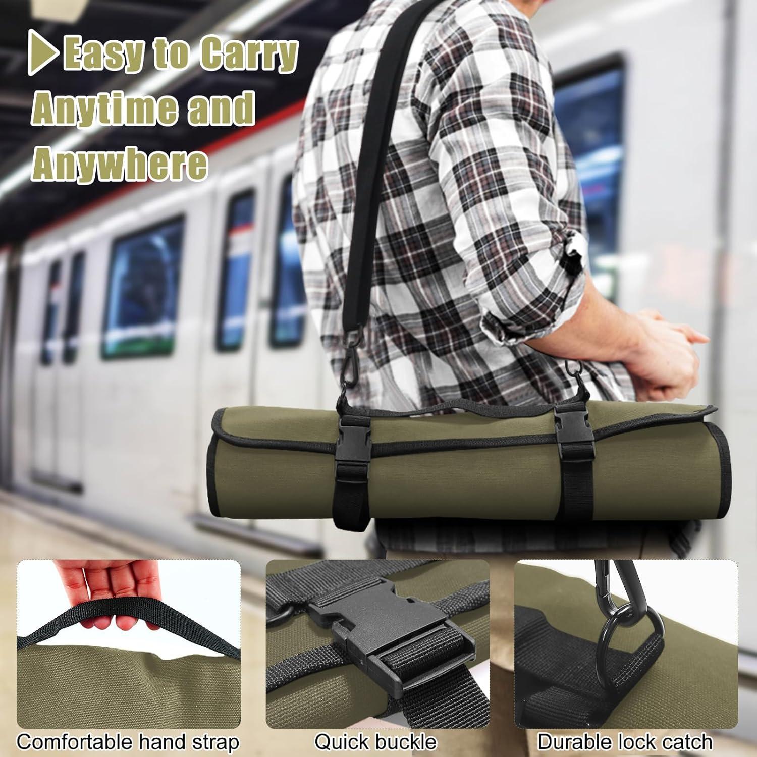 Bolsa de Cuchillos de Chef QIQU Verde Ejército 10 Ranuras