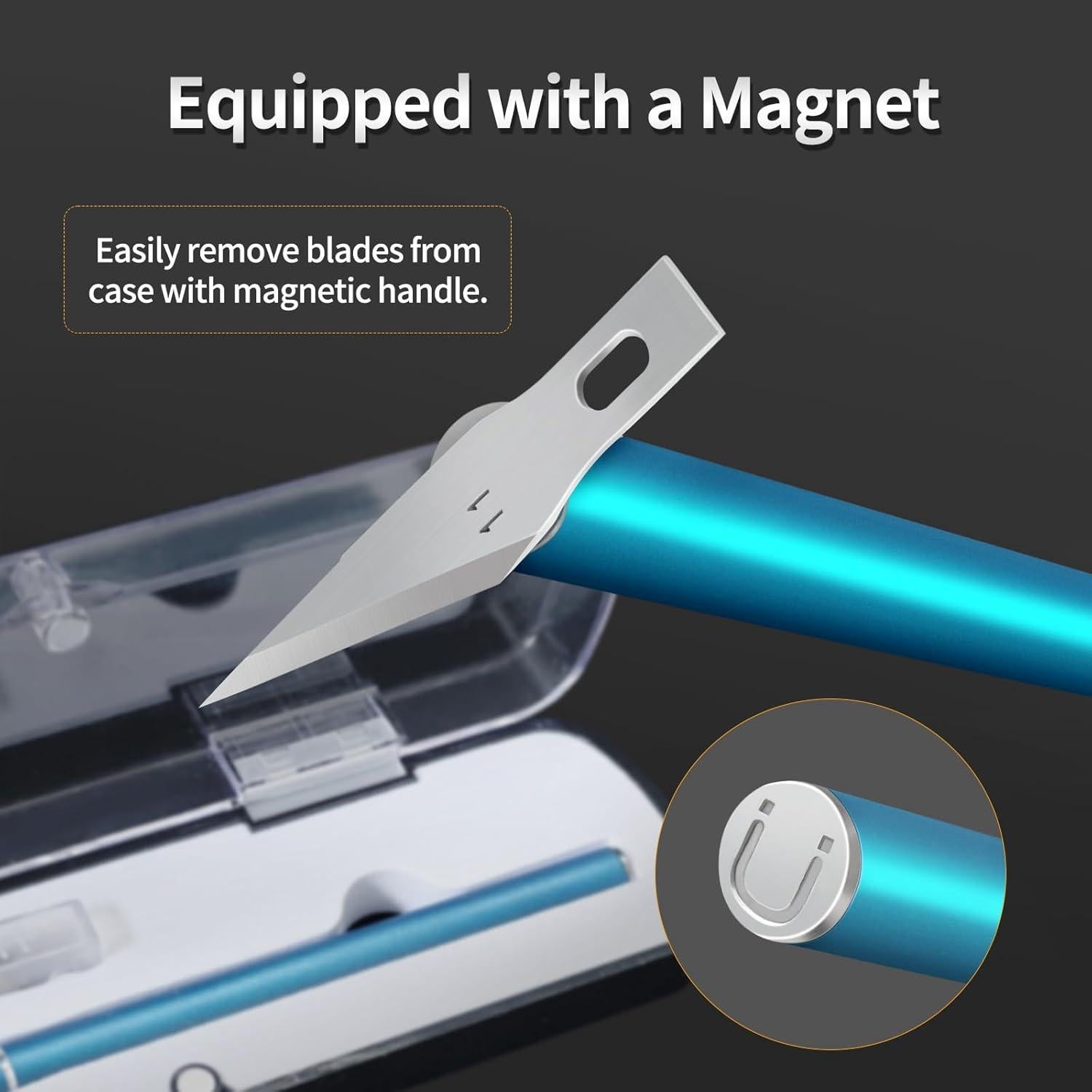 Cuchillo Exacto JIAN con 10 Cuchillas de Precisión Azul