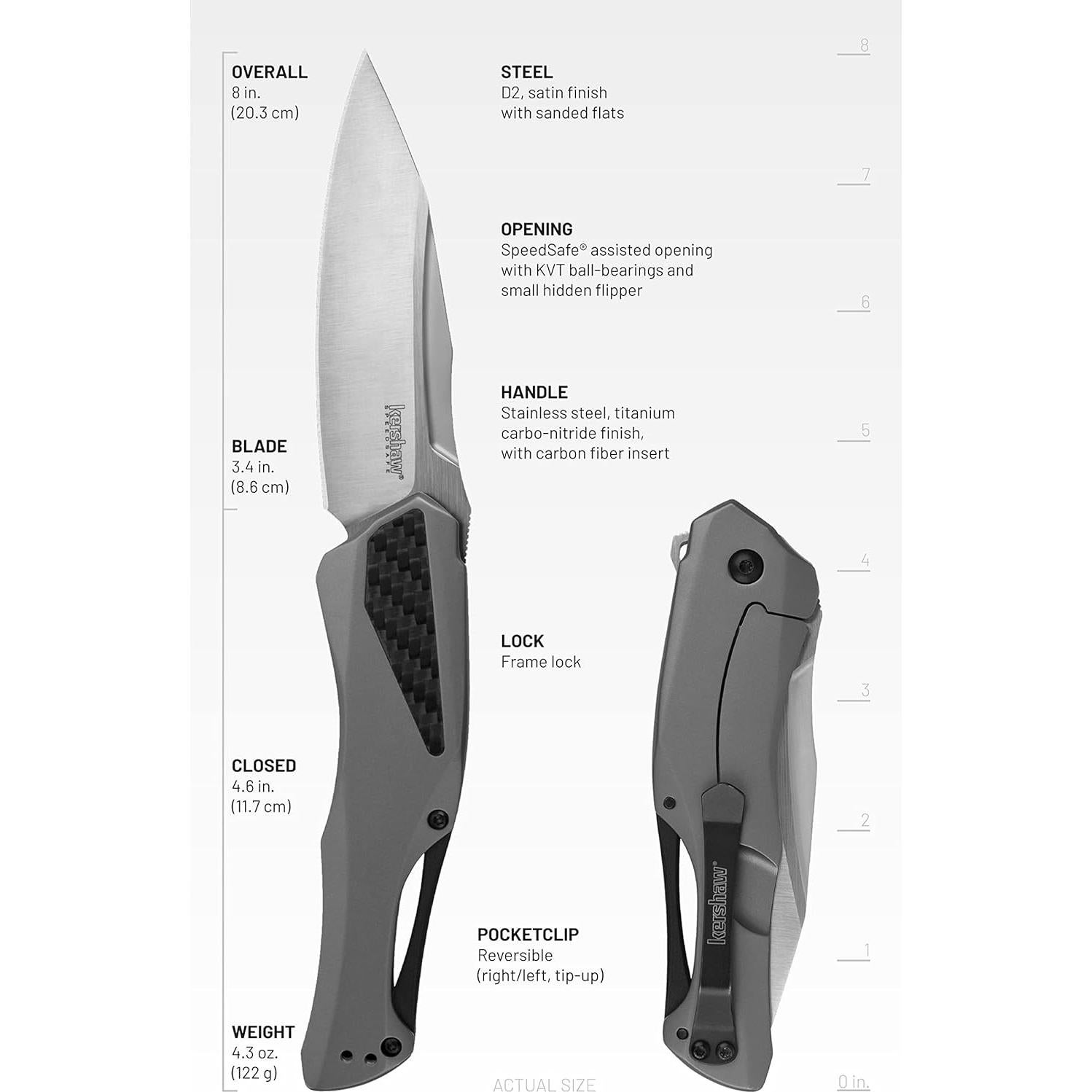 Cuchillo de bolsillo Kershaw Collateral 8.6 cm apertura SpeedSafe