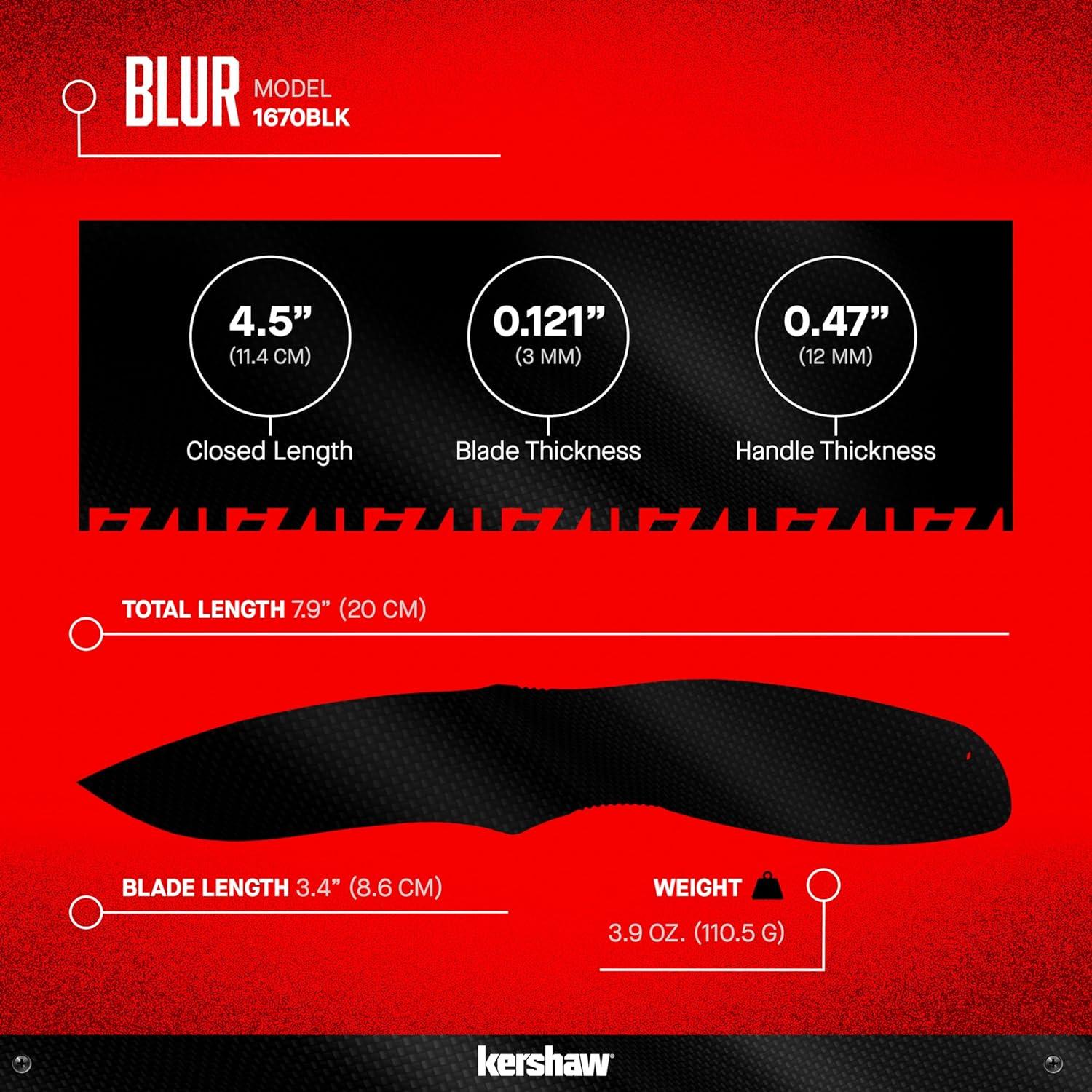 Cuchillo de bolsillo Kershaw Blur 8.64 cm acero inoxidable