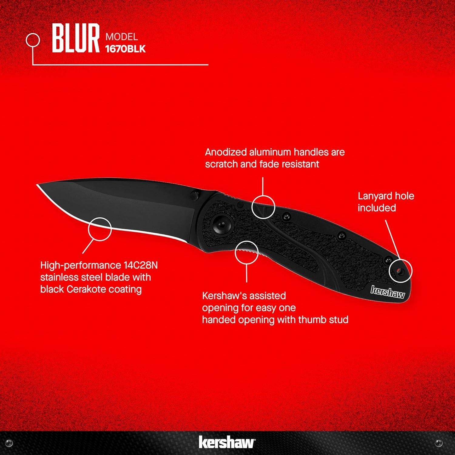 Cuchillo de bolsillo Kershaw Blur 8.64 cm acero inoxidable