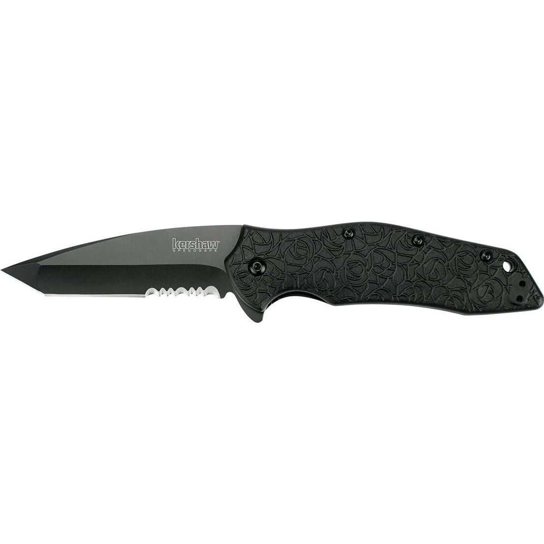 Cuchillo de bolsillo Kershaw Kuro Tanto Negro Serrado 7.87 cm