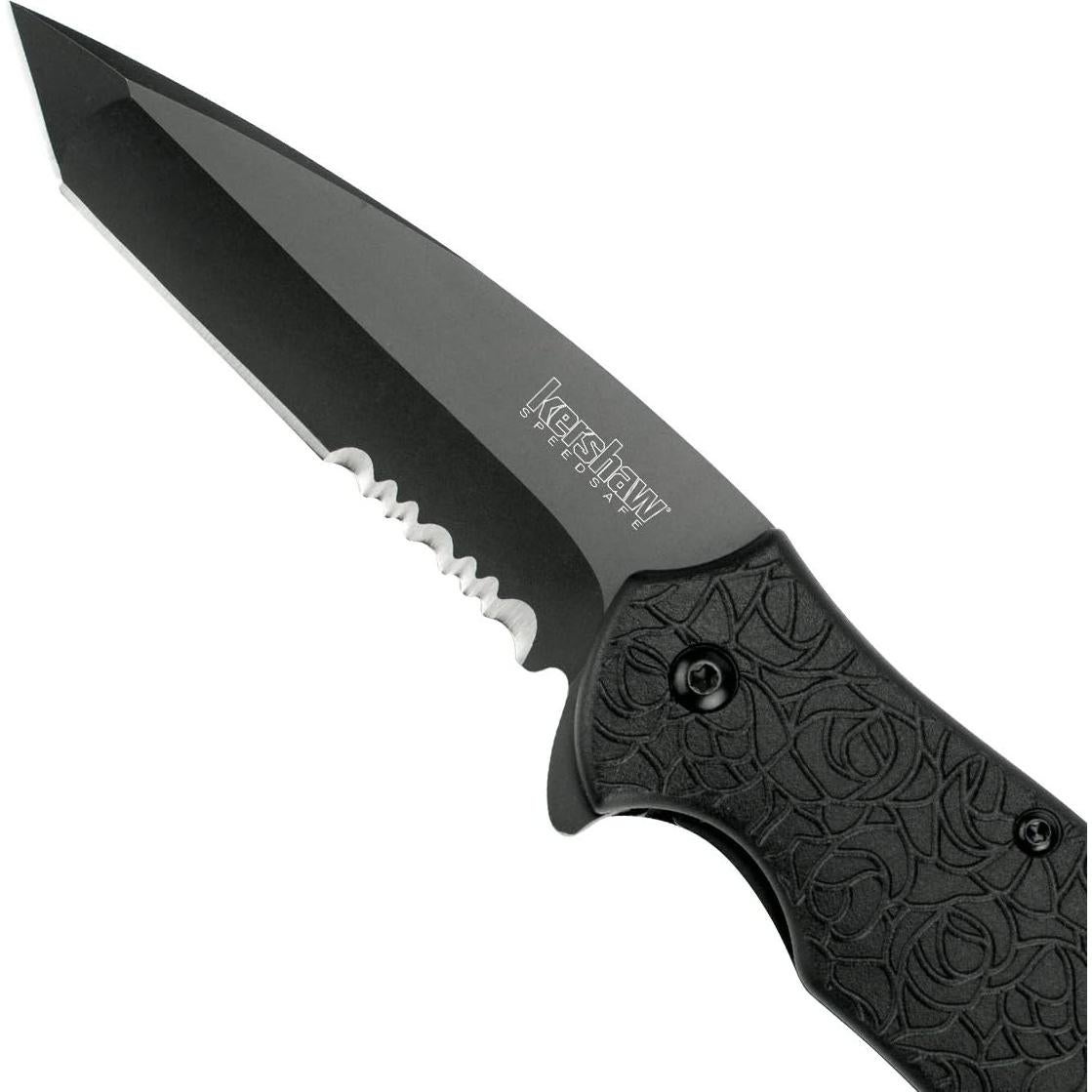 Cuchillo de bolsillo Kershaw Kuro Tanto Negro Serrado 7.87 cm