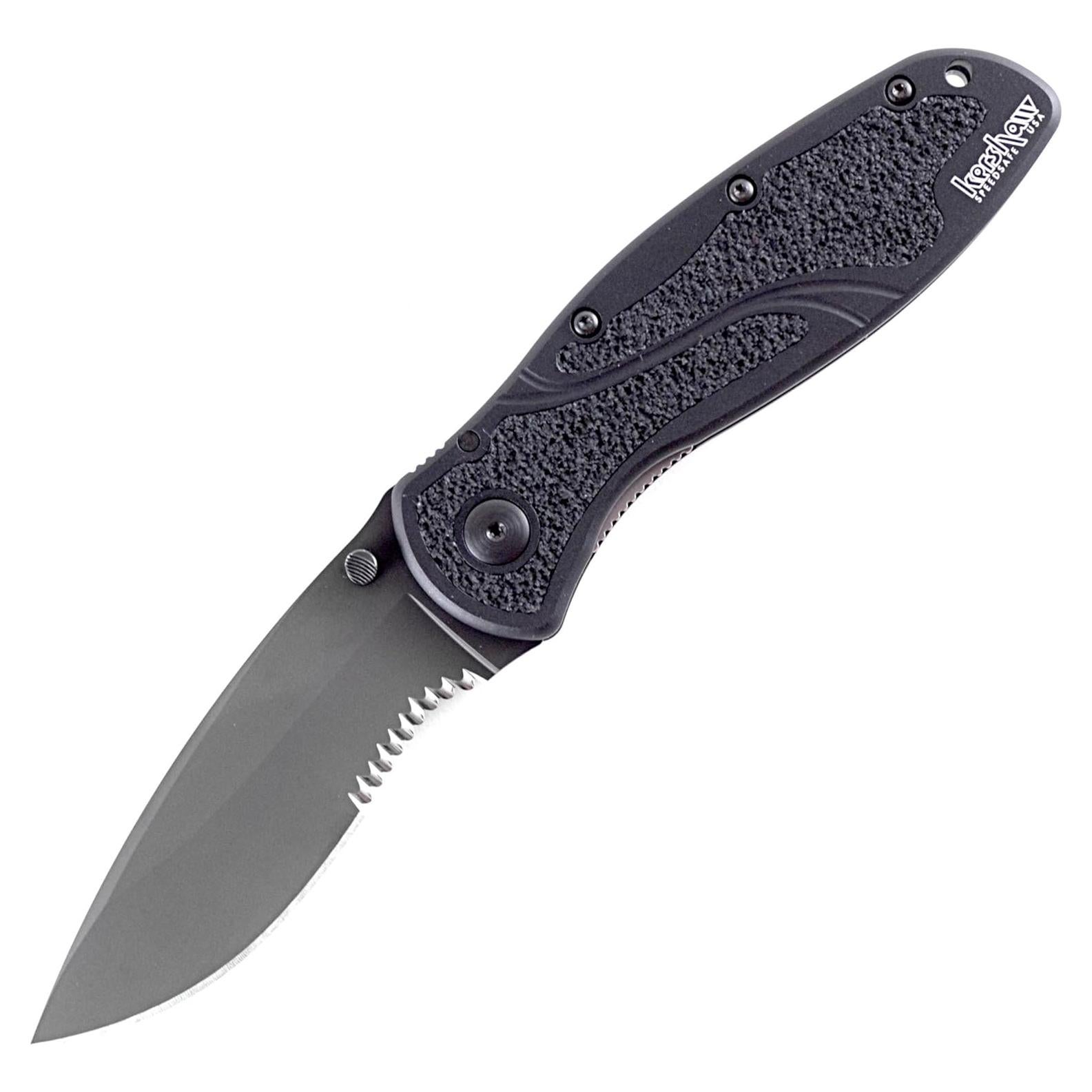 Cuchillo Plegable Kershaw Blur Negro Serrado 8.6 cm