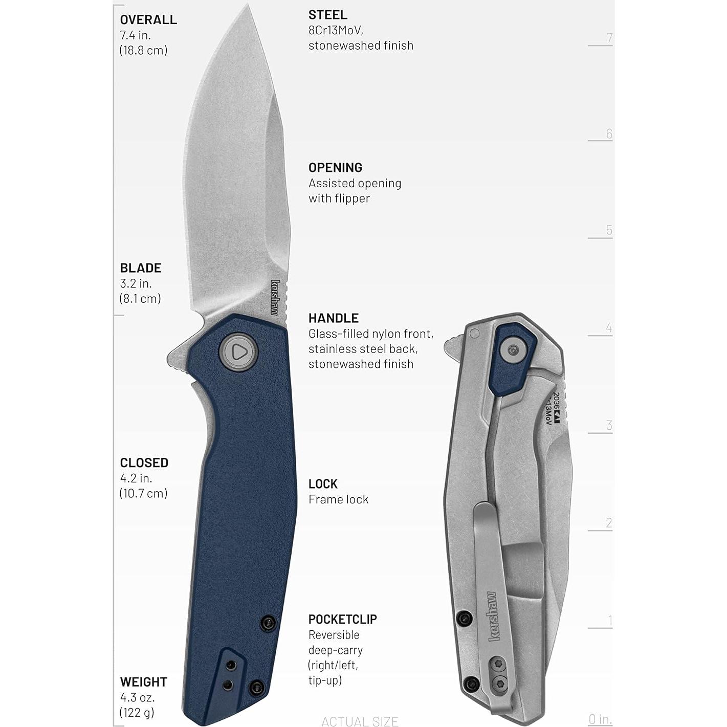 Cuchillo de bolsillo Kershaw Lucid 8.13 cm plegable azul