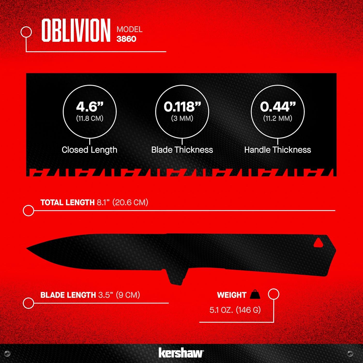 Cuchillo de bolsillo Kershaw Oblivion 8.89 cm acero inoxidable