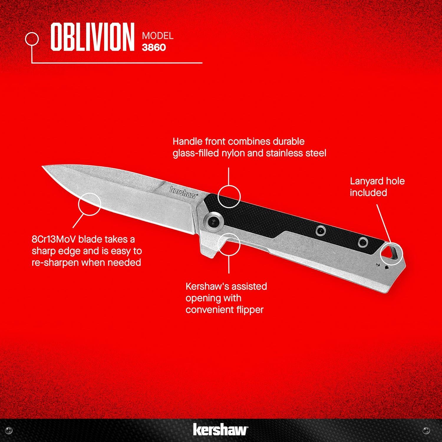 Cuchillo de bolsillo Kershaw Oblivion 8.89 cm acero inoxidable