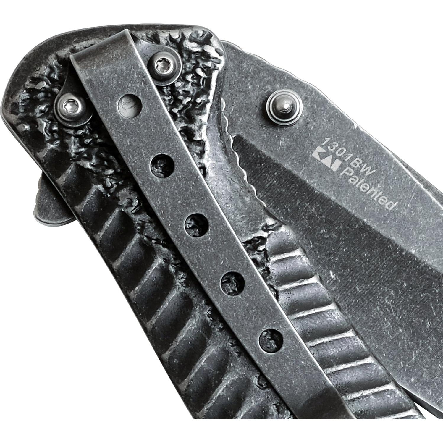 Cuchillo de bolsillo Kershaw Starter 1301BW, hoja 8.6 cm, BlackWash