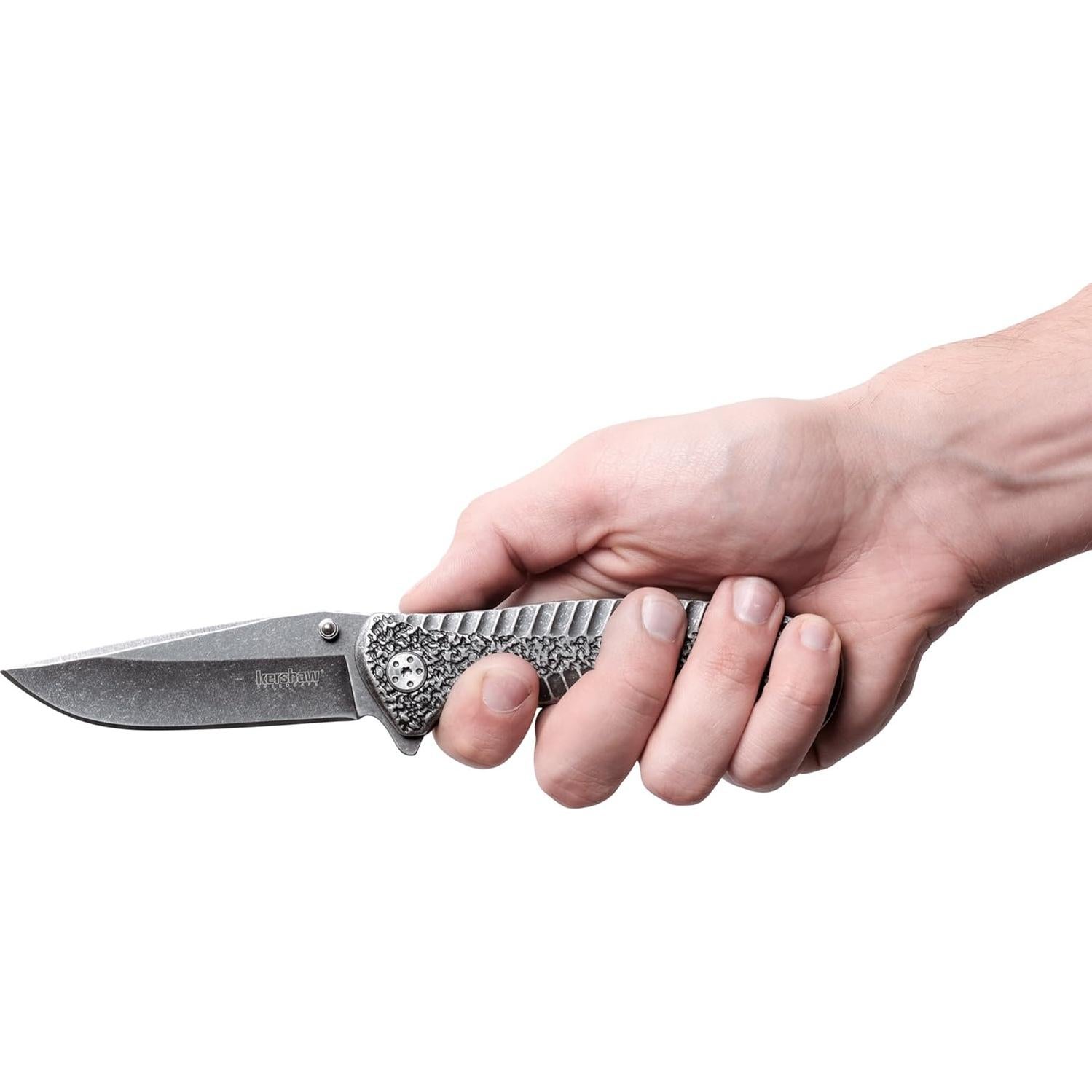 Cuchillo de bolsillo Kershaw Starter 1301BW, hoja 8.6 cm, BlackWash