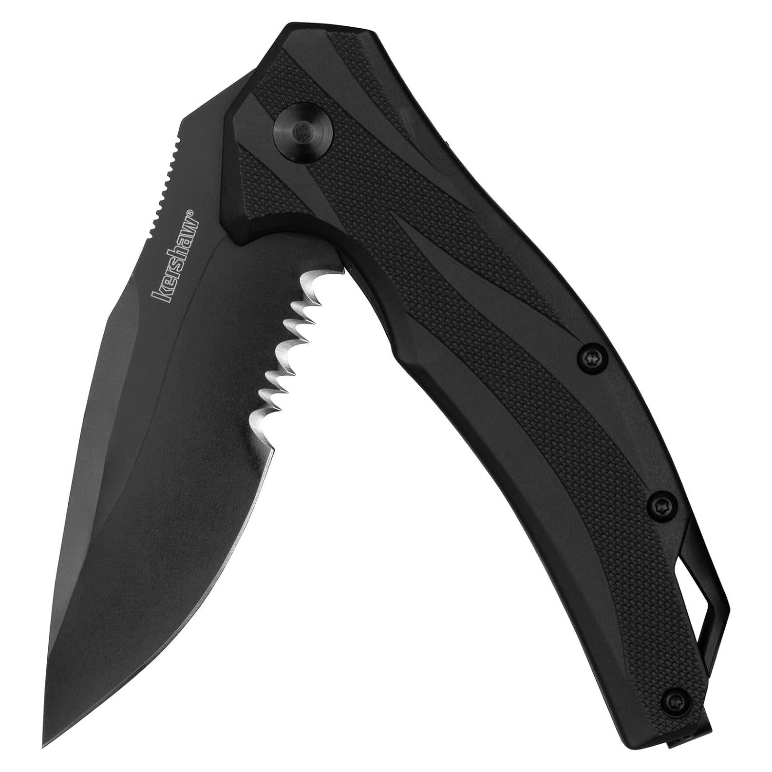 Cuchillo de bolsillo Kershaw Lateral negro 10.9 cm hoja serrada