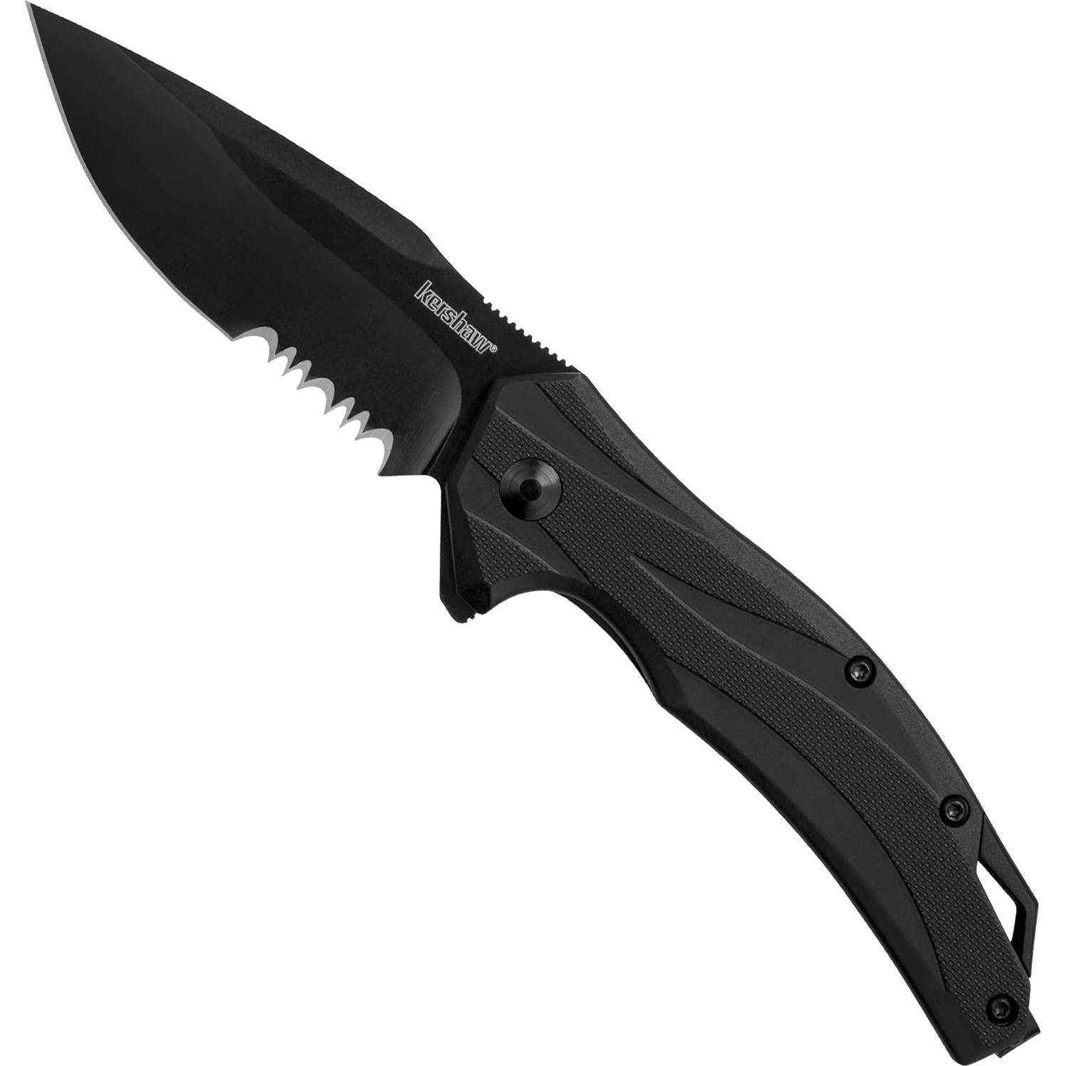 Cuchillo de bolsillo Kershaw Lateral negro 10.9 cm hoja serrada