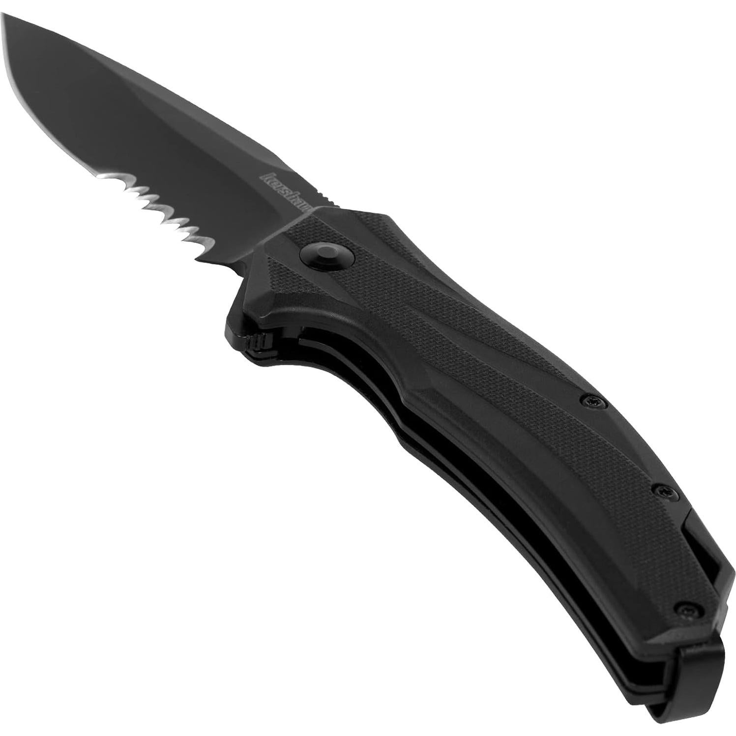 Cuchillo de bolsillo Kershaw Lateral negro 10.9 cm hoja serrada