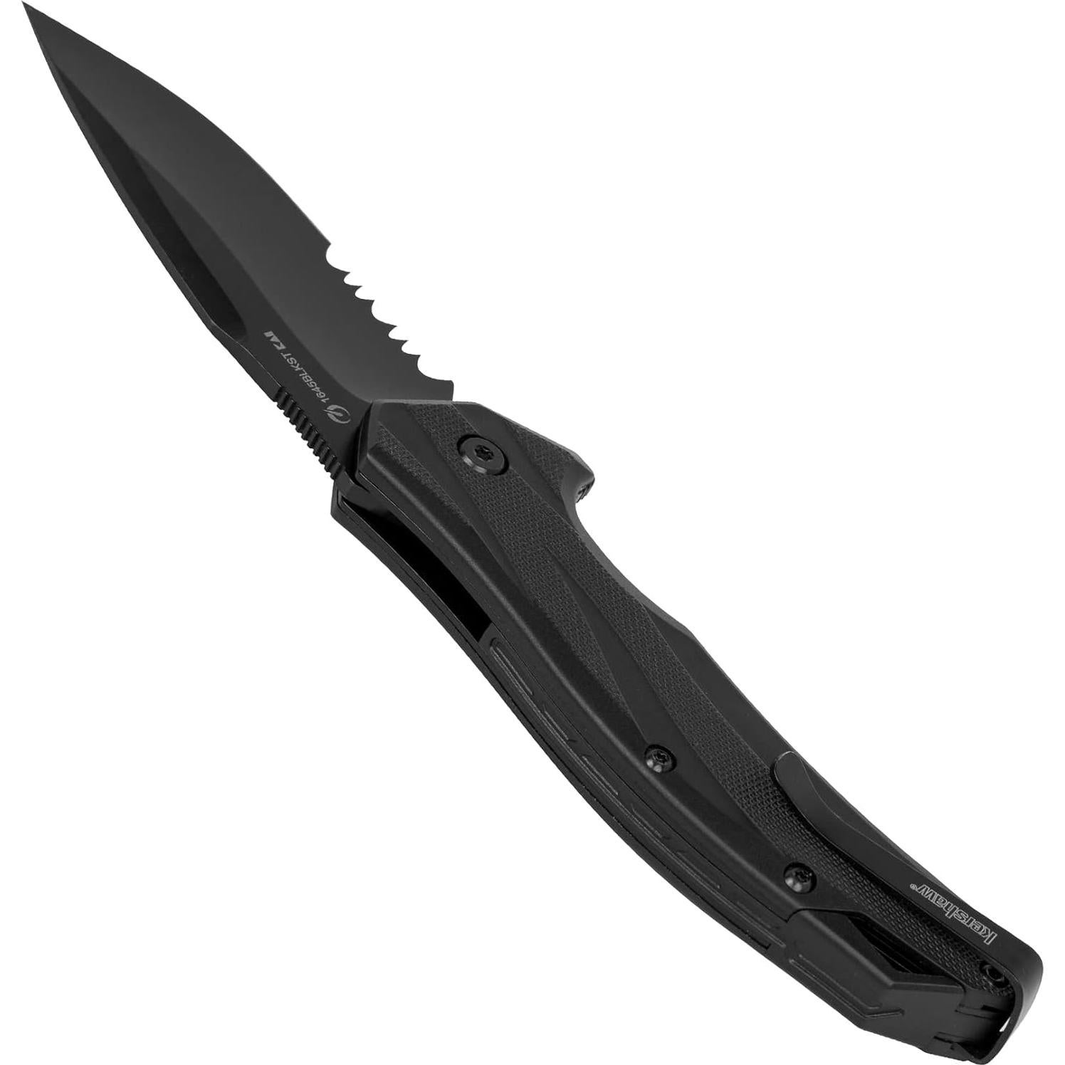 Cuchillo de bolsillo Kershaw Lateral negro 10.9 cm hoja serrada