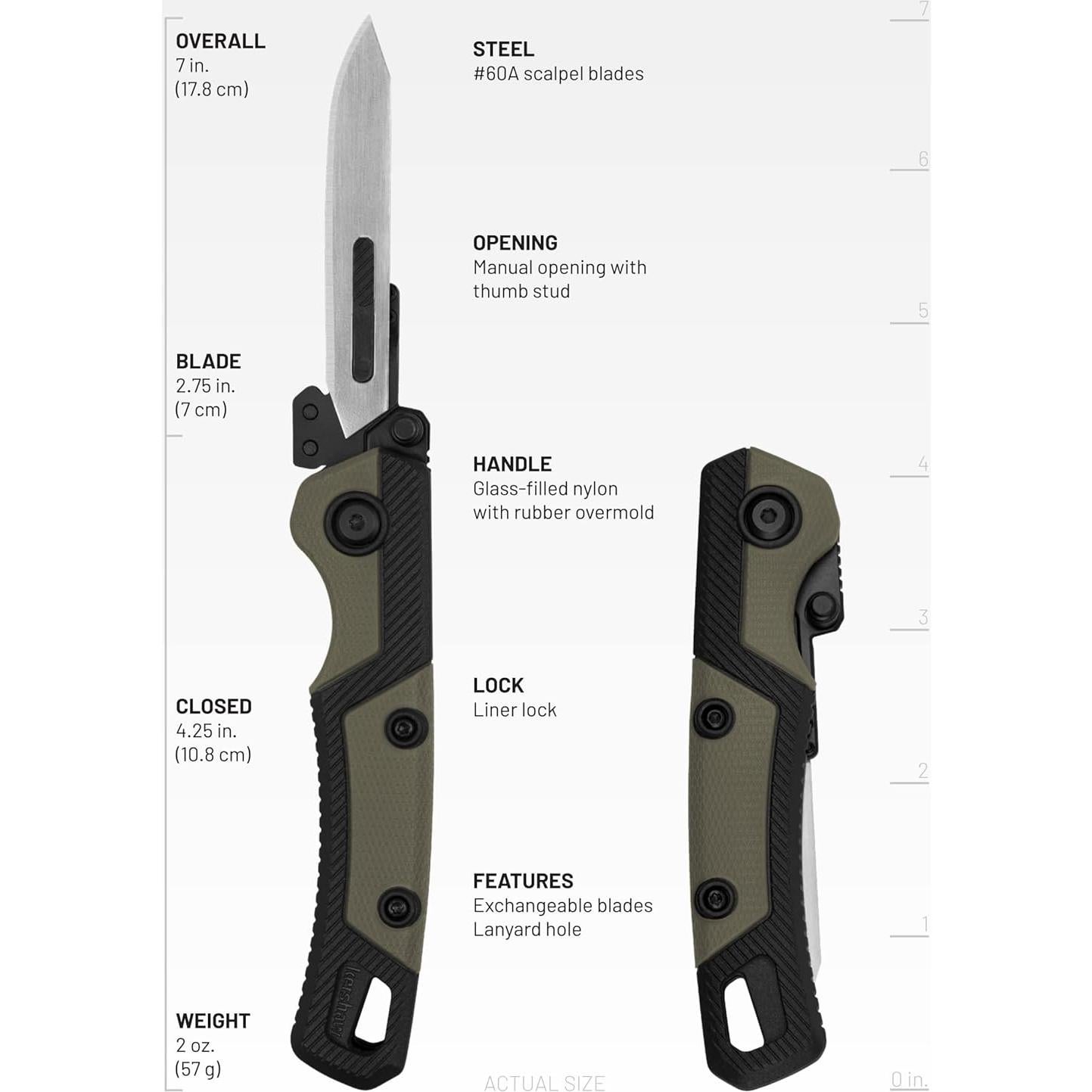 Cuchillo Plegable Kershaw Lonerock RBK2 2.25" Acero Inoxidable