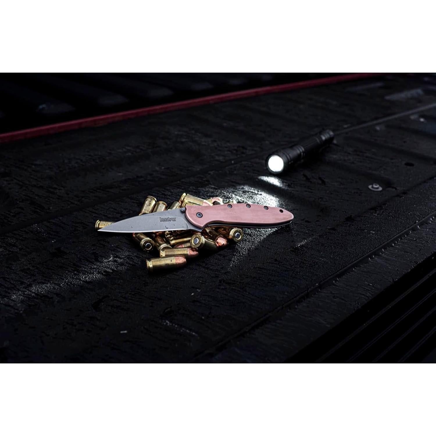 Cuchillo de Bolsillo Kershaw Leek 3" Acero CPM-154 Cobre