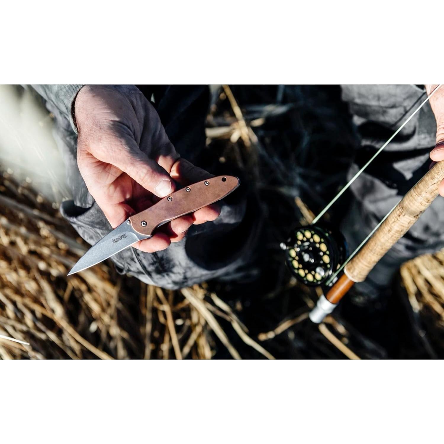 Cuchillo de Bolsillo Kershaw Leek 3" Acero CPM-154 Cobre