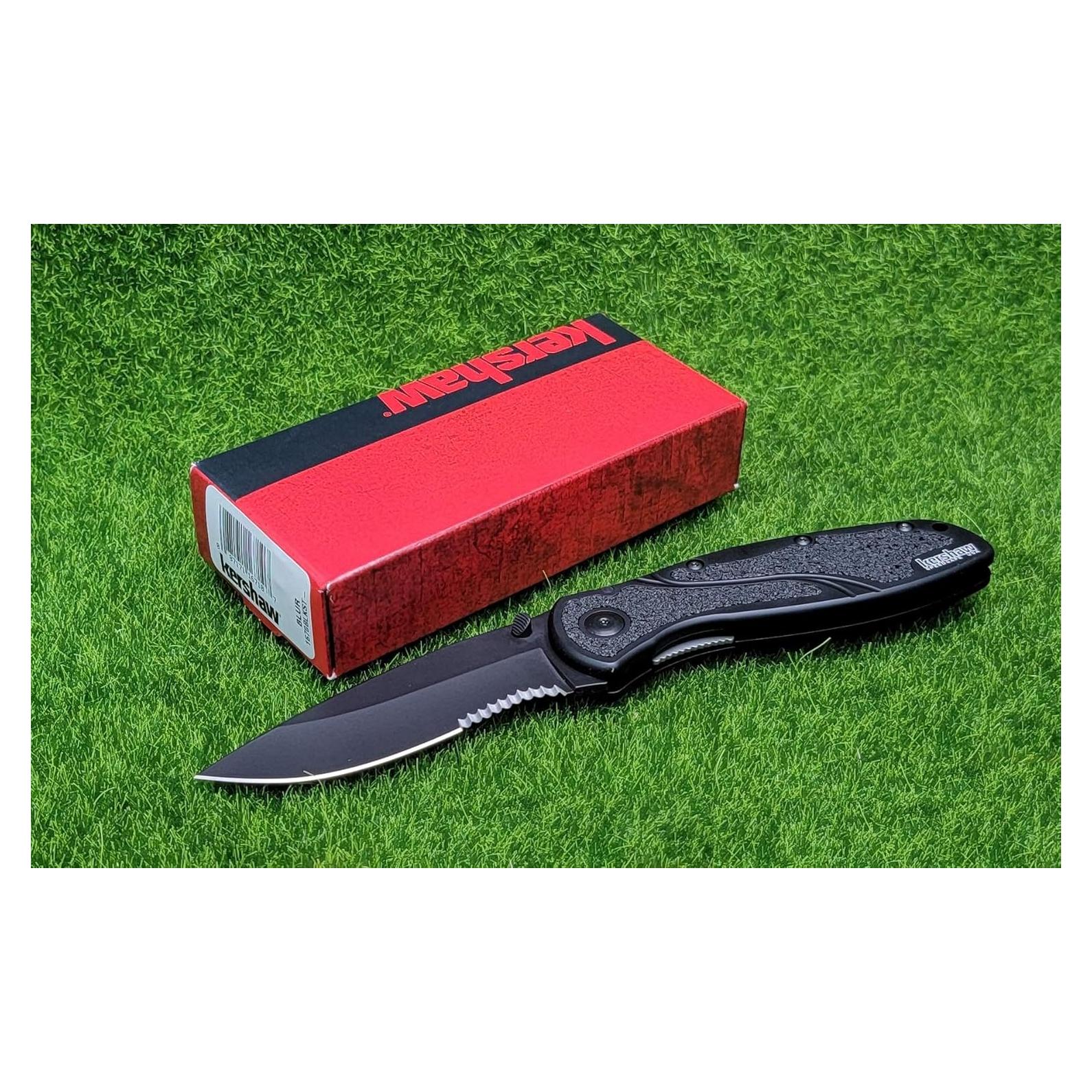 Cuchillo de Bolsillo Kershaw Blur Negro 8.6 cm Serrado EDC