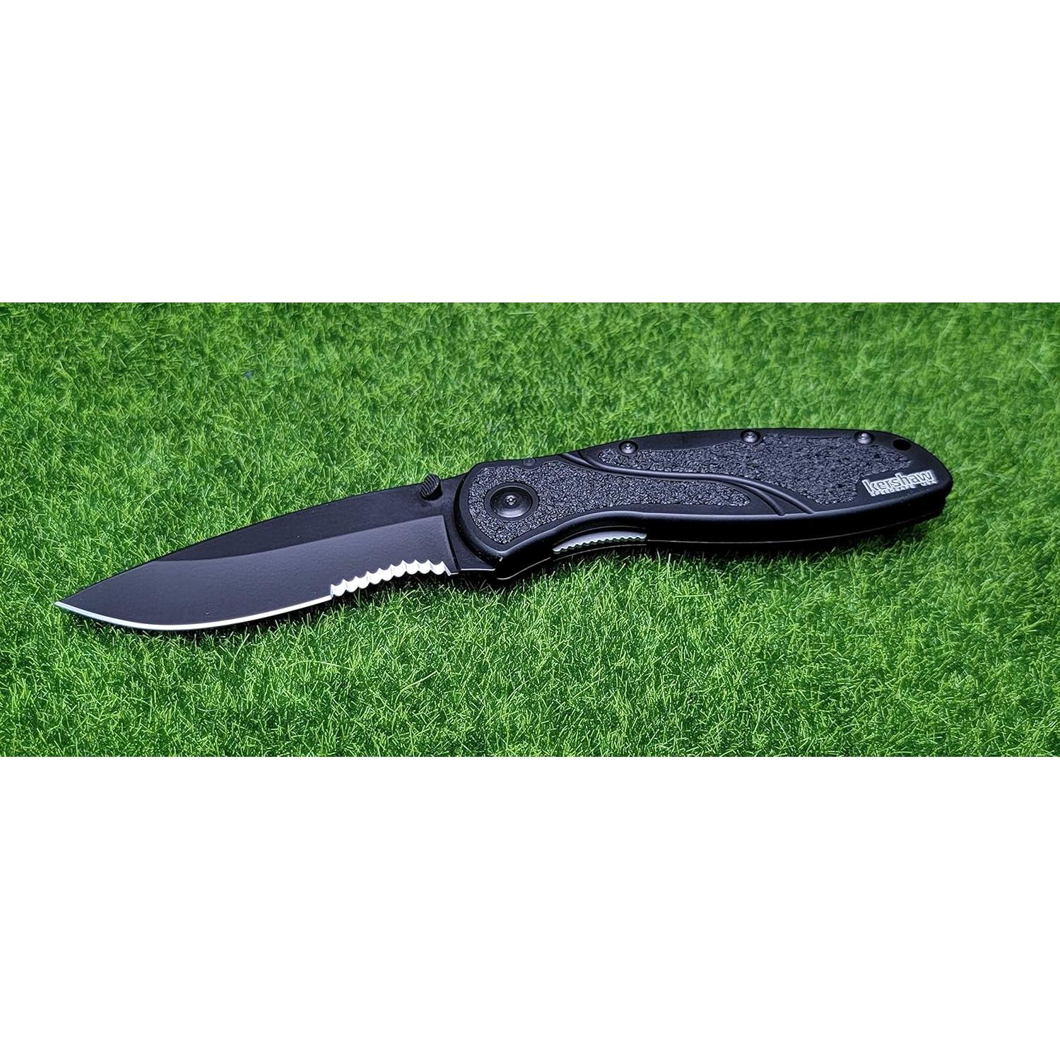 Cuchillo de Bolsillo Kershaw Blur Negro 8.6 cm Serrado EDC