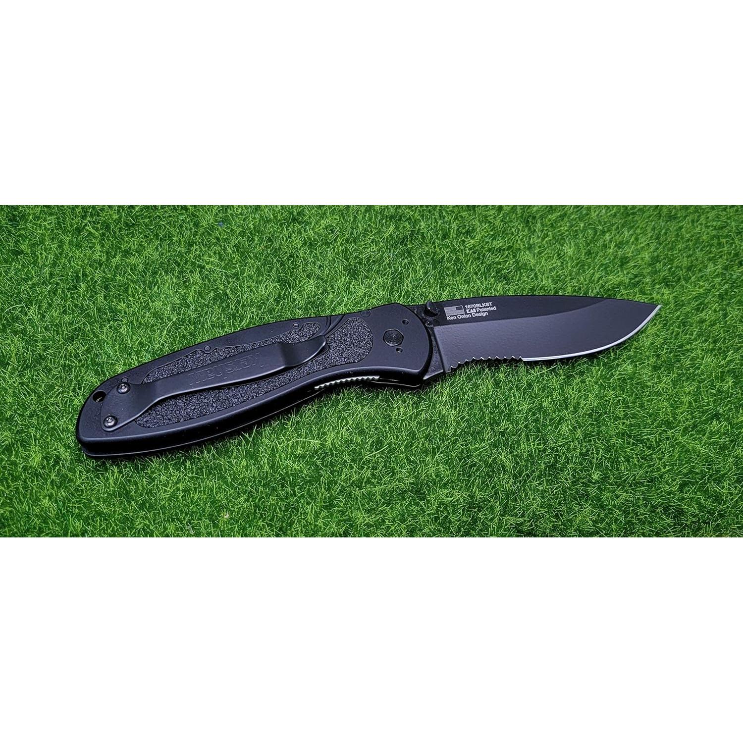 Cuchillo de Bolsillo Kershaw Blur Negro 8.6 cm Serrado EDC