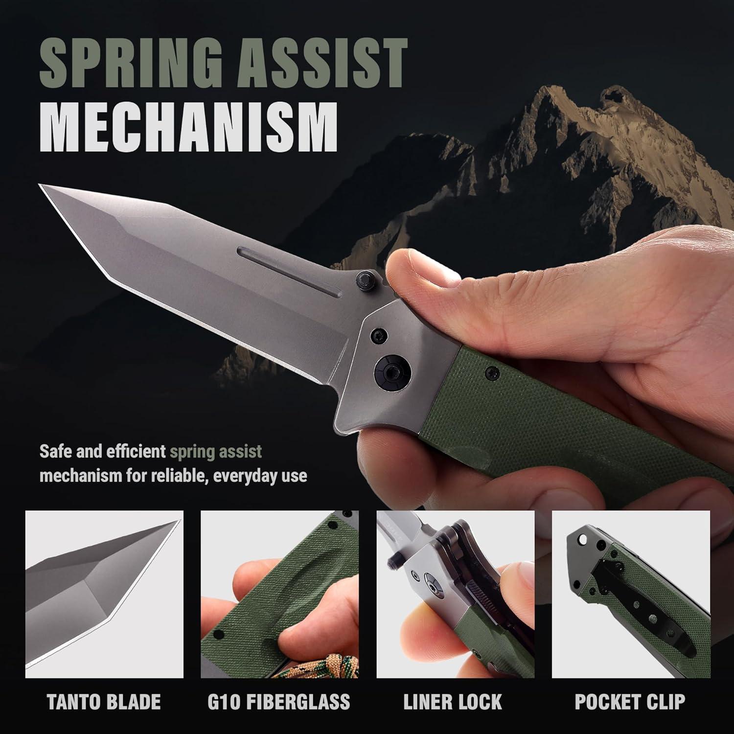 Cuchillo de bolsillo Grand Way 6688 G10 9.19 cm verde