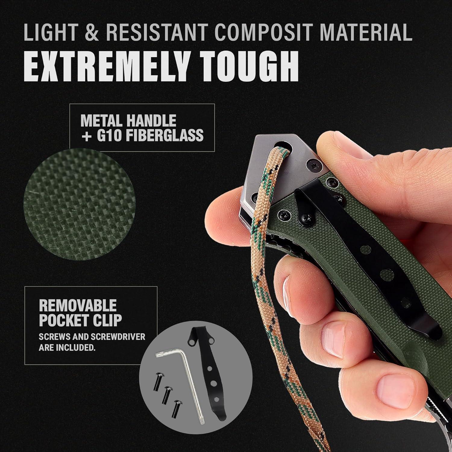 Cuchillo de bolsillo Grand Way 6688 G10 9.19 cm verde