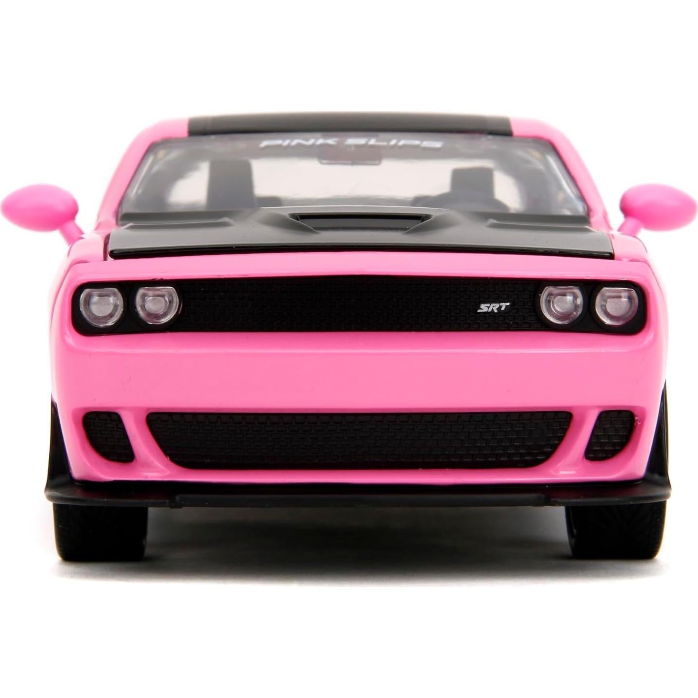 Coche Die-Cast Jada 2015 Dodge Challenger SRT 1:24 Rosa/Azul