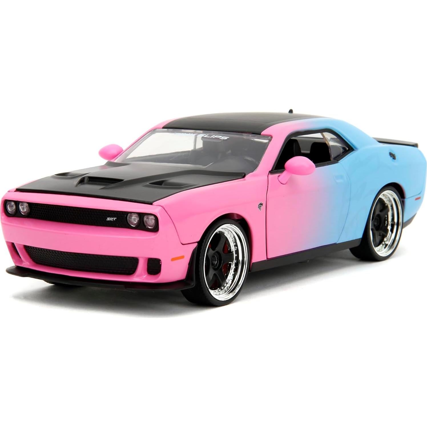 Coche Die-Cast Jada 2015 Dodge Challenger SRT 1:24 Rosa/Azul