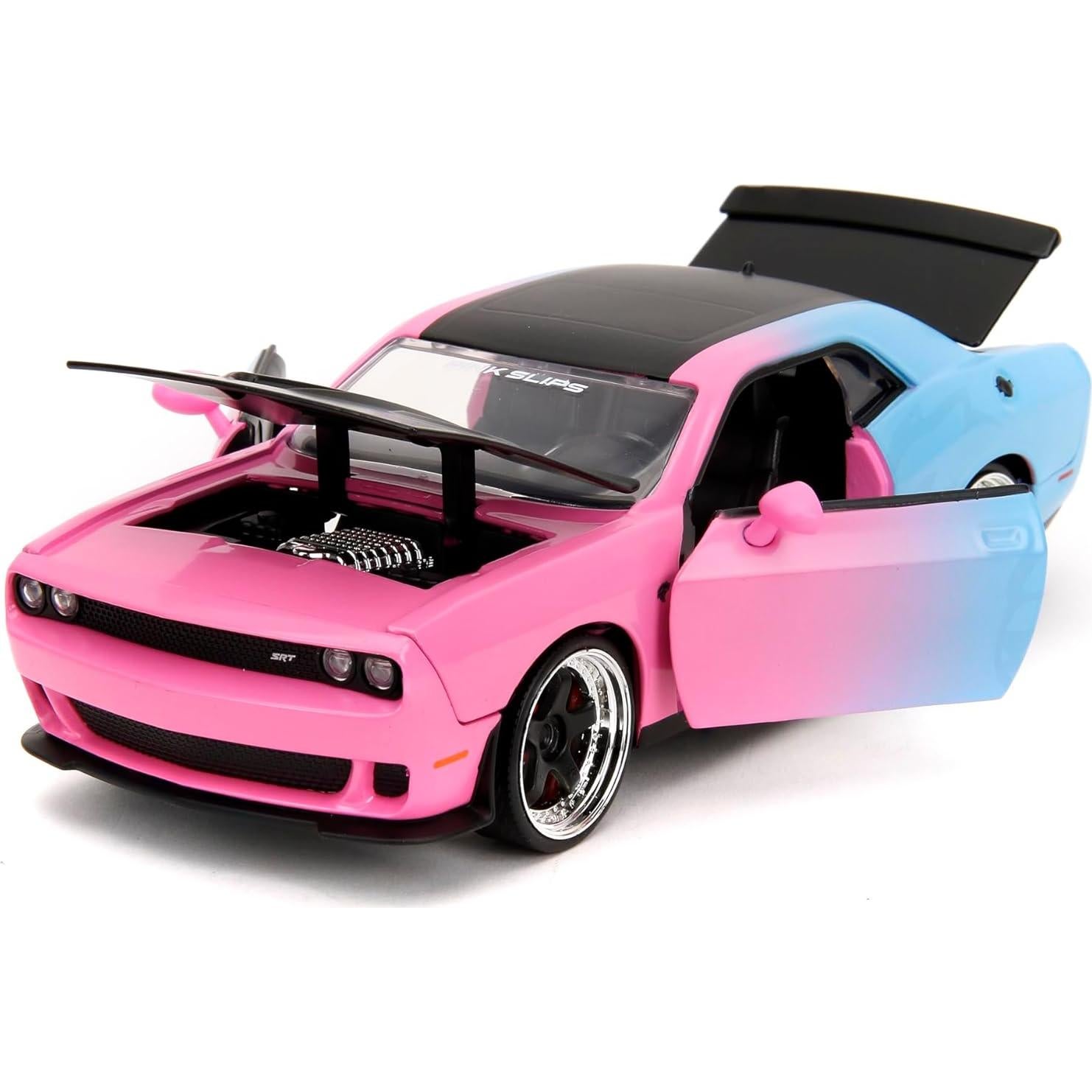 Coche Die-Cast Jada 2015 Dodge Challenger SRT 1:24 Rosa/Azul