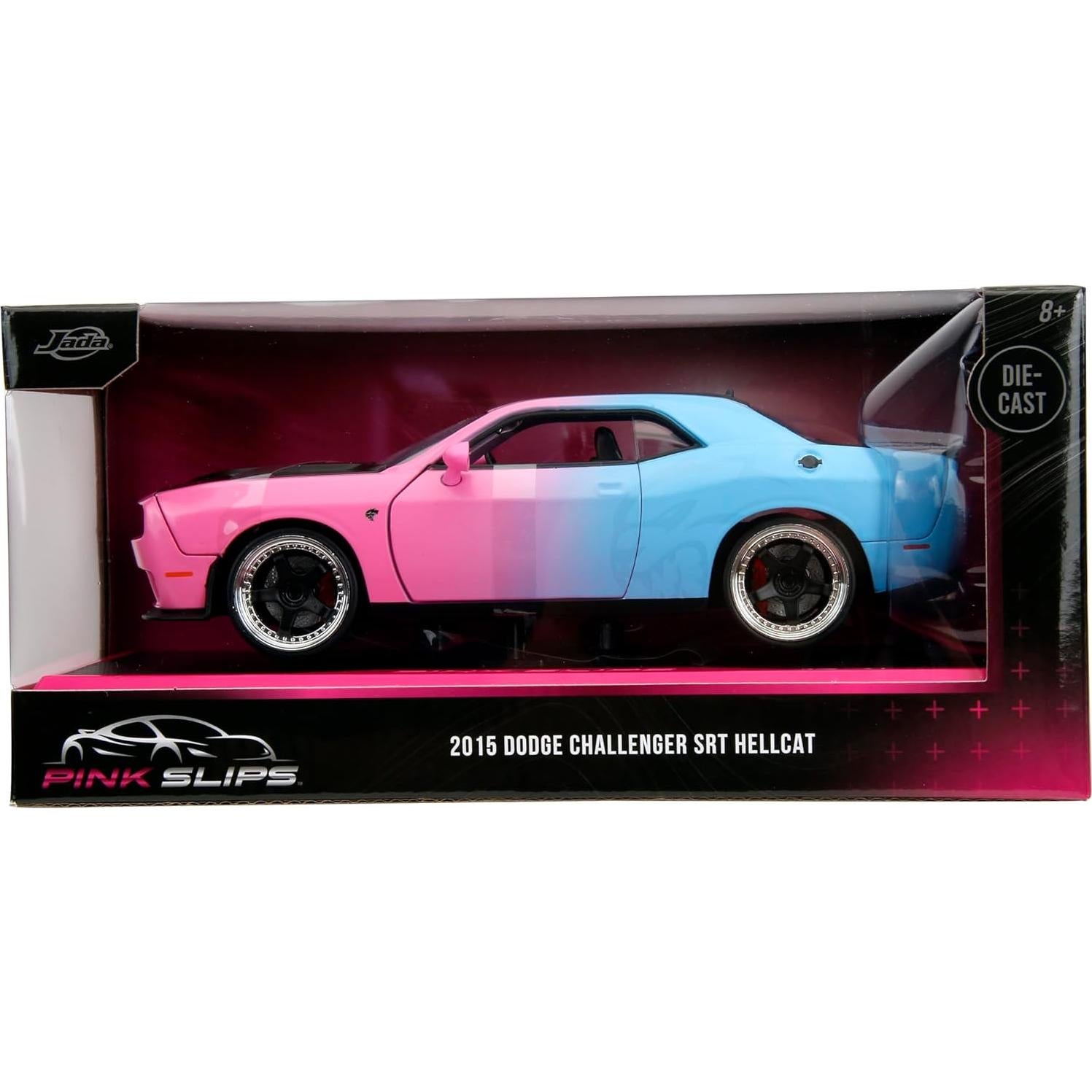 Coche Die-Cast Jada 2015 Dodge Challenger SRT 1:24 Rosa/Azul