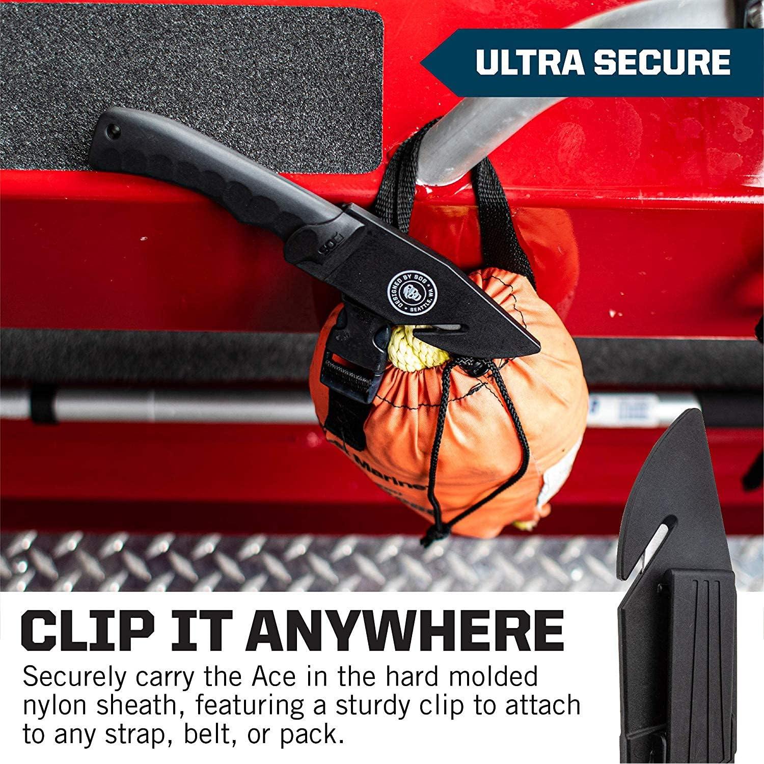 Cuchillo de Supervivencia SOG Ace con Funda Negra 21.8 cm