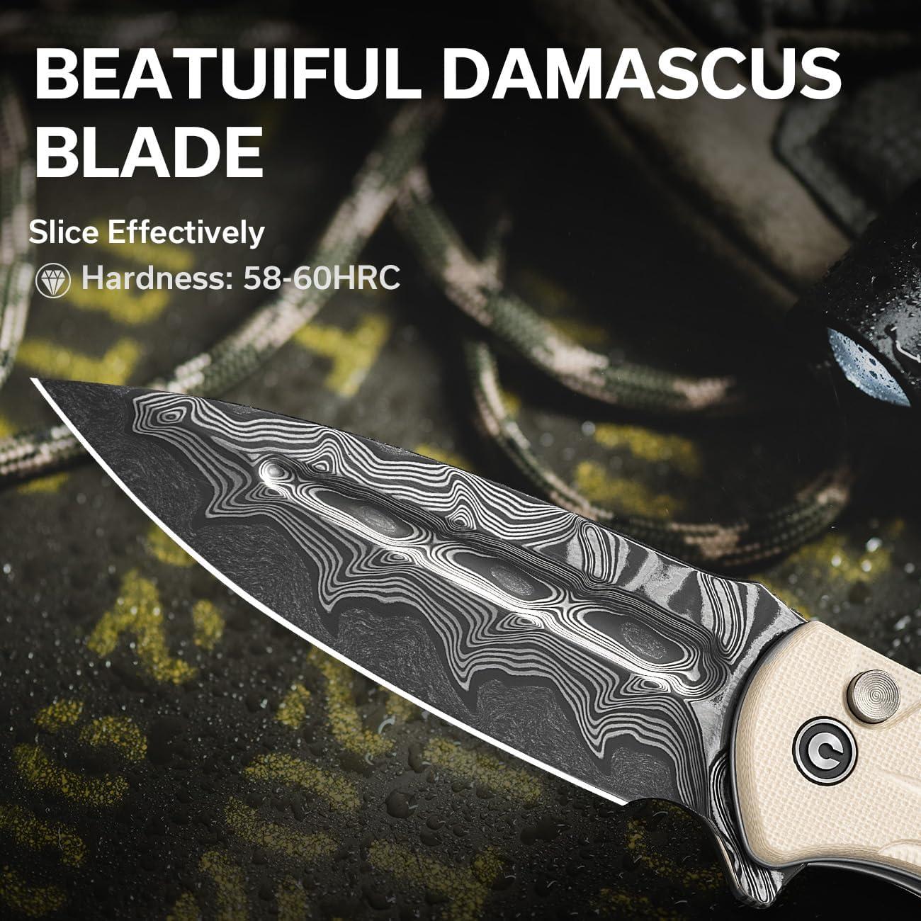 Cuchillo Plegable CIVIVI Incindie Damasco 8.84 cm Marfil