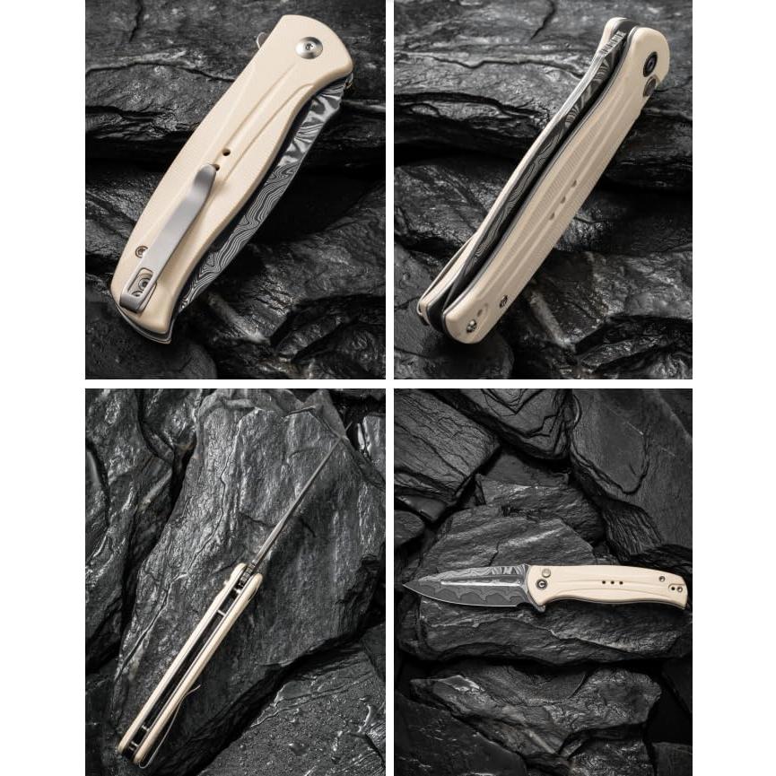 Cuchillo Plegable CIVIVI Incindie Damasco 8.84 cm Marfil