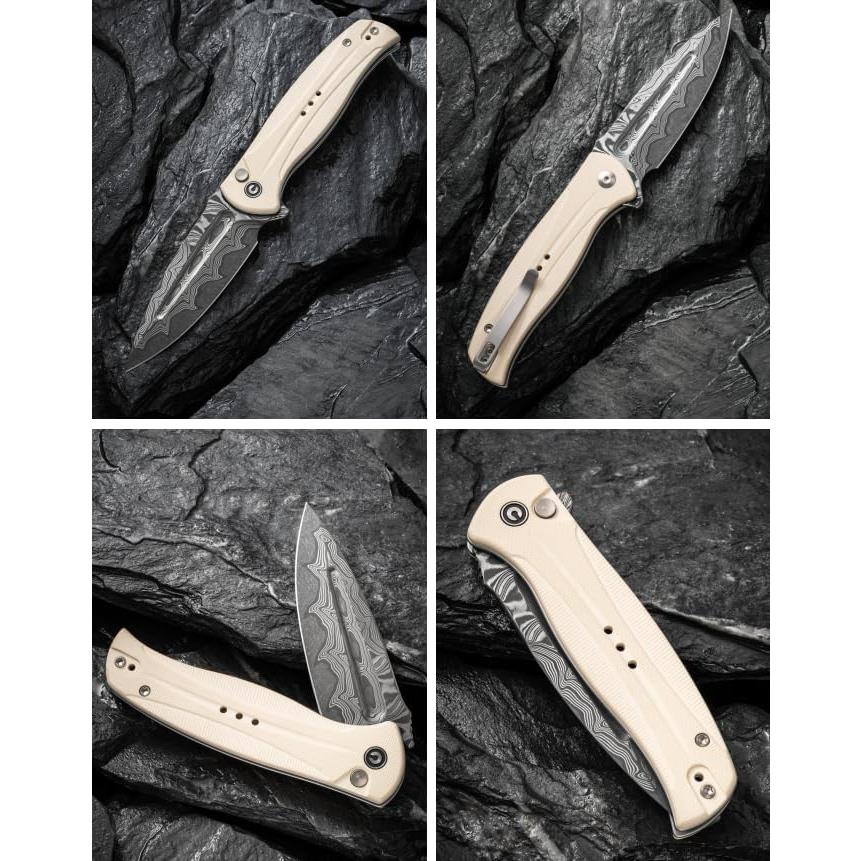 Cuchillo Plegable CIVIVI Incindie Damasco 8.84 cm Marfil