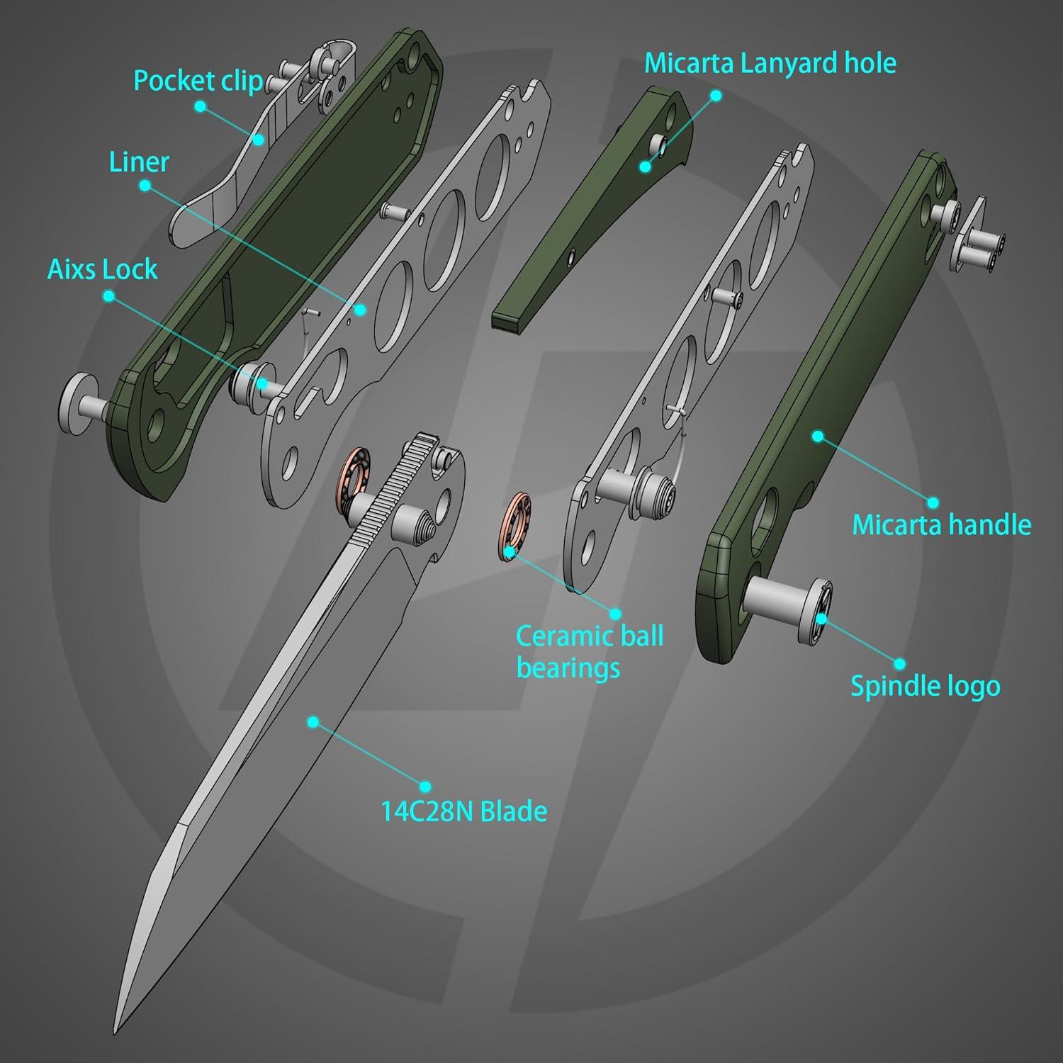 Cuchillo Plegable EDC OLITANS G062 Acero 14C28N 8.5cm