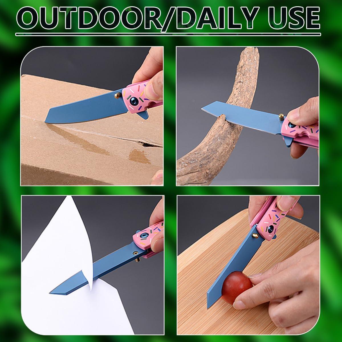 Cuchillo de bolsillo 10MOONS rosa 18.03 cm acero inoxidable